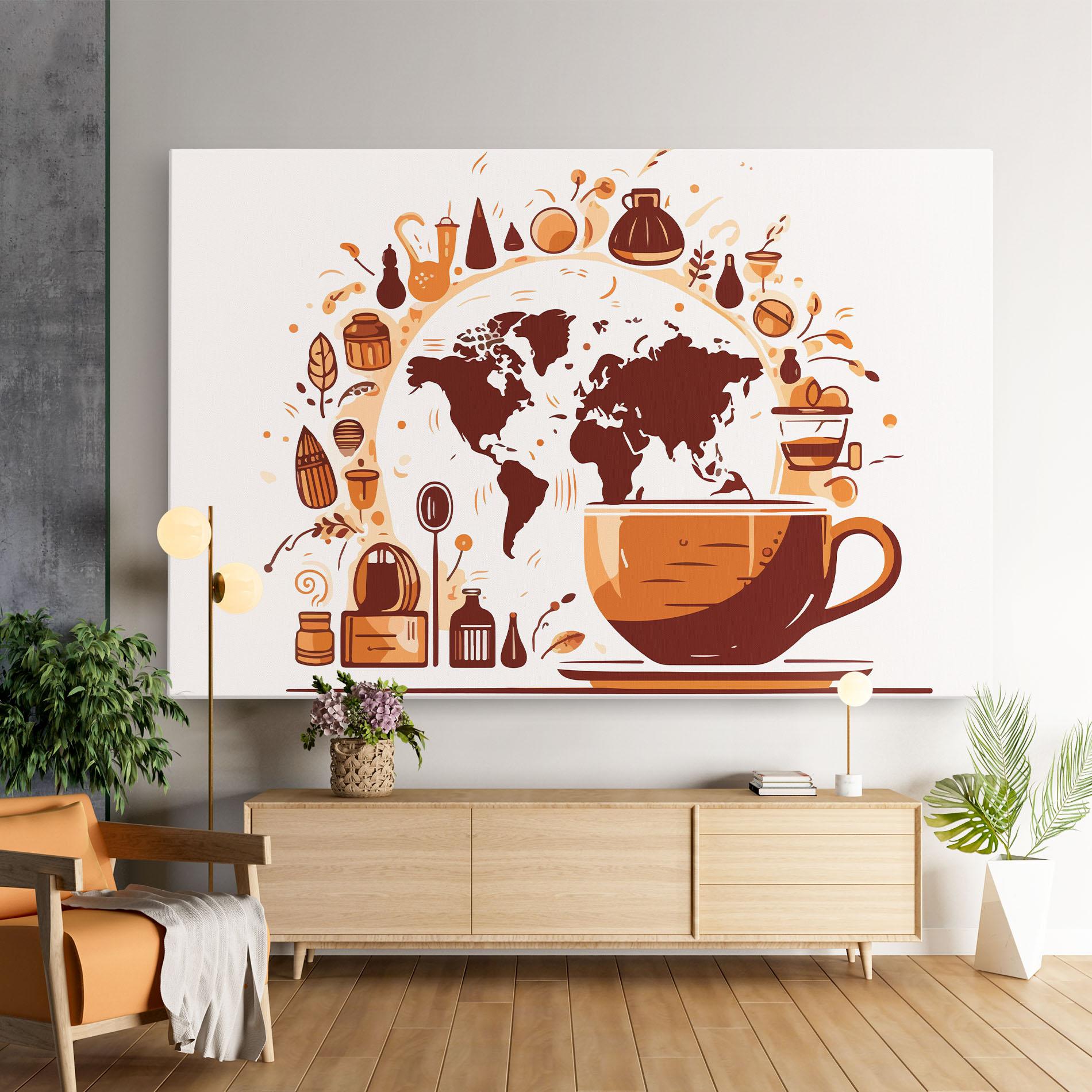 Leinwandbild Coffee Map mockup 9