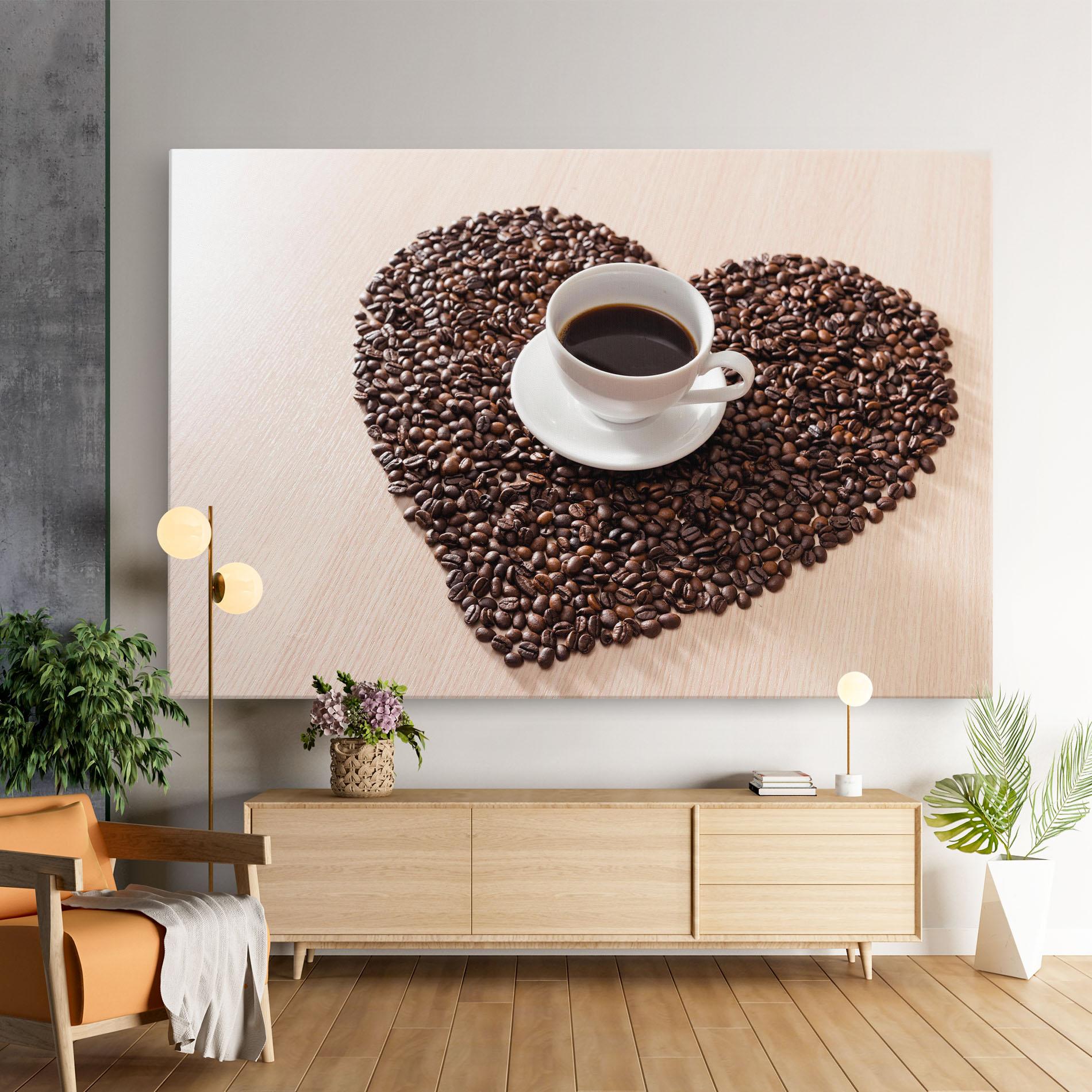 Leinwandbild Heart Coffee Beans mockup 9