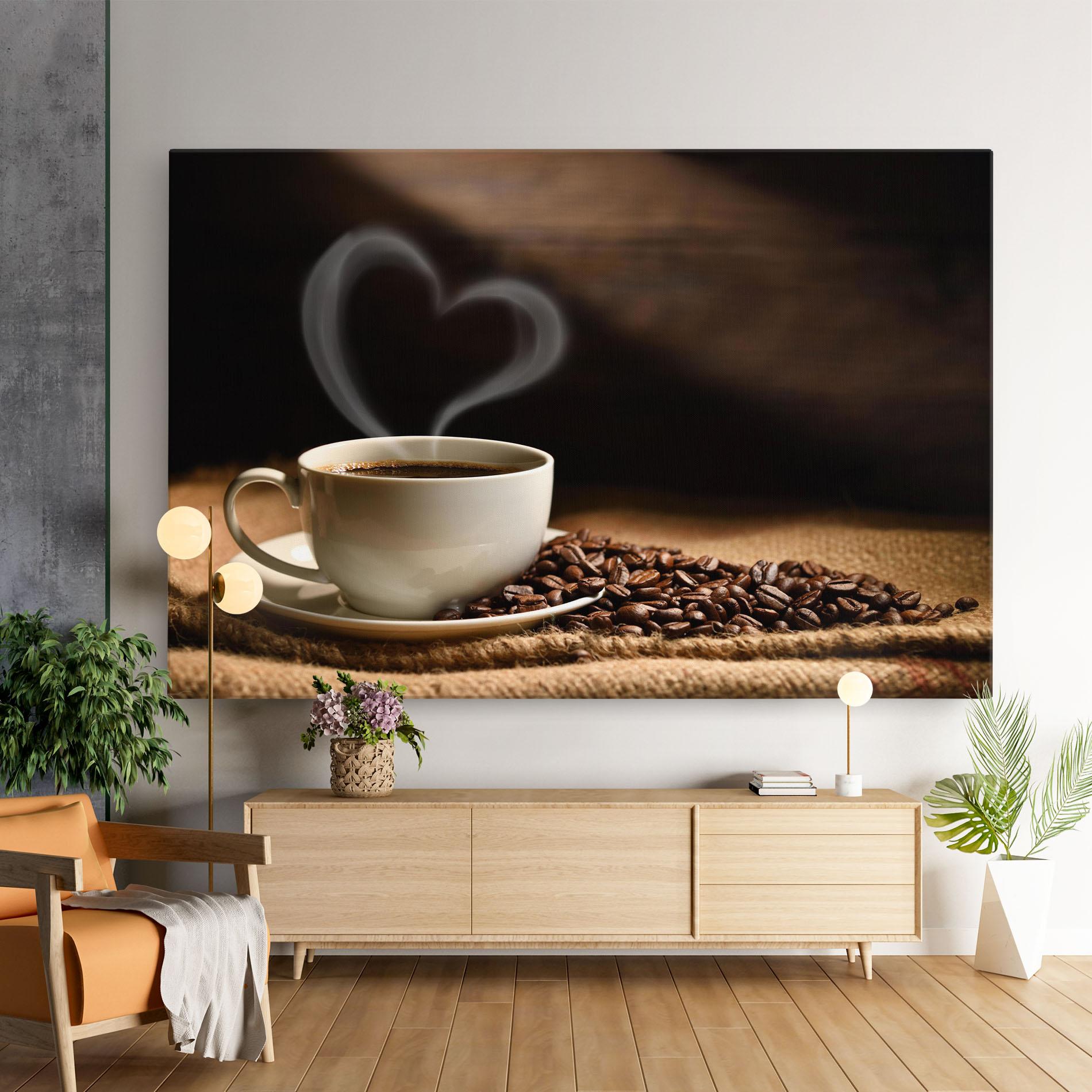 Leinwandbild Heart Coffee Smoke mockup 9