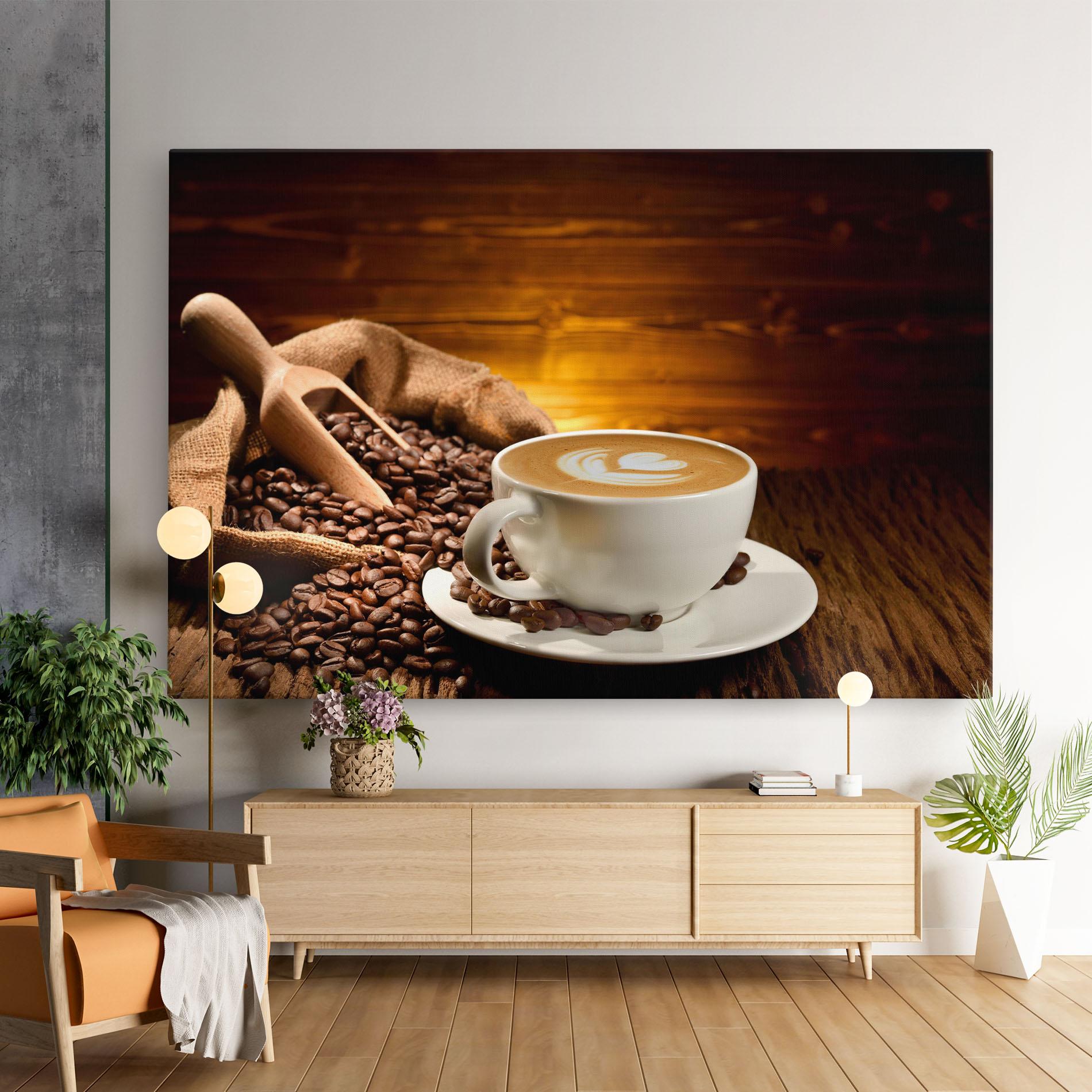 Leinwandbild Latte Coffee mockup 9