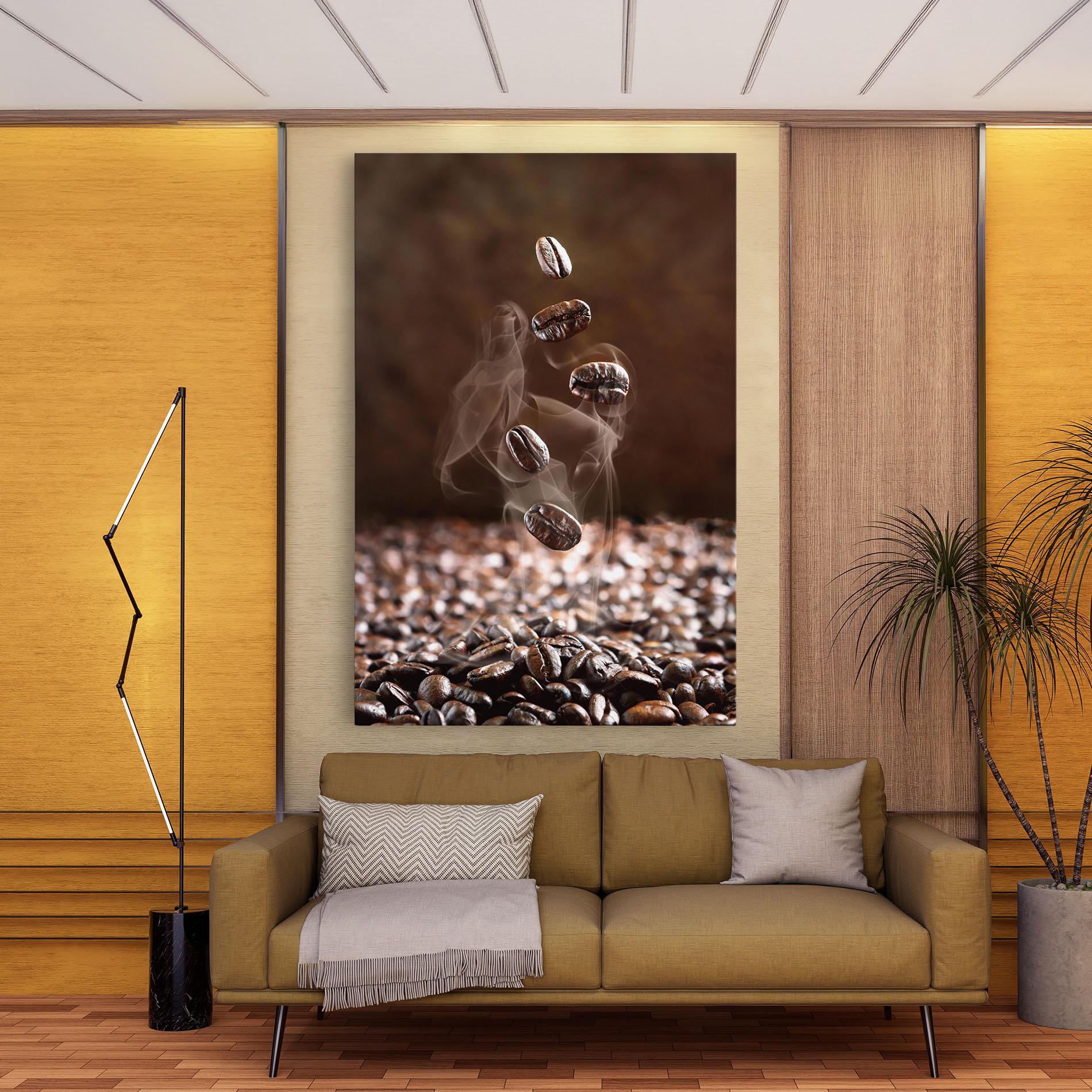 Leinwandbild Close Up Falling Beans mockup 9