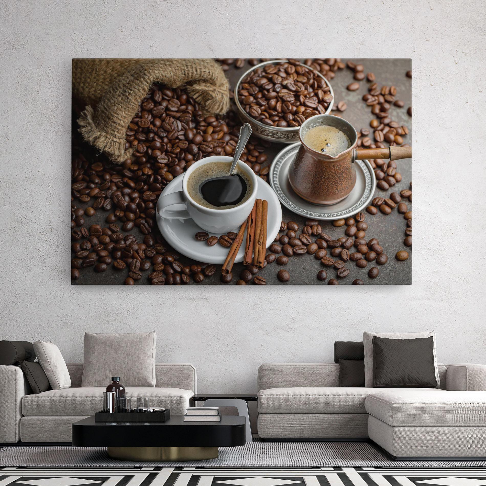 Leinwandbild Black Coffee Bean mockup 2