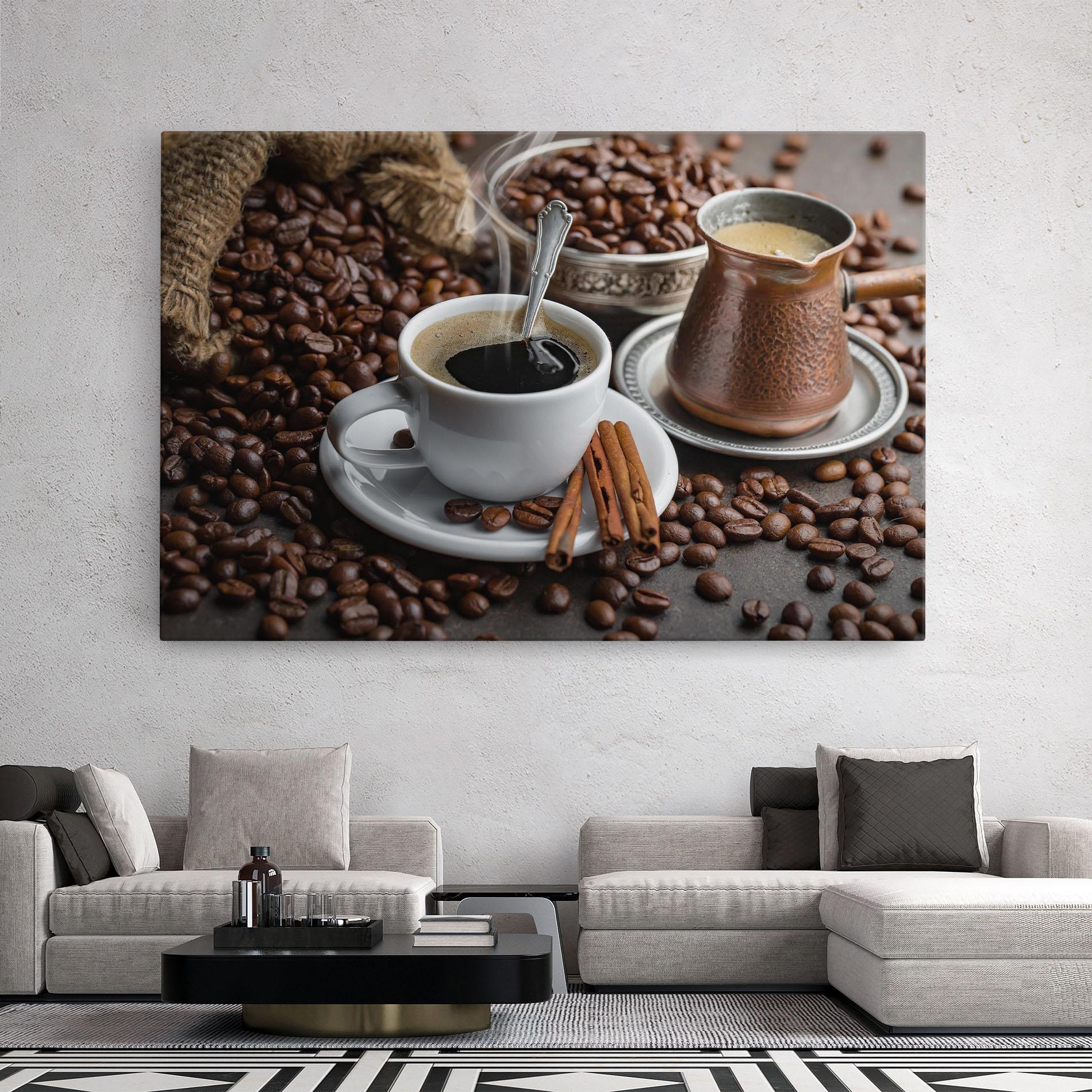 Leinwandbild Black Coffee Beans mockup 2