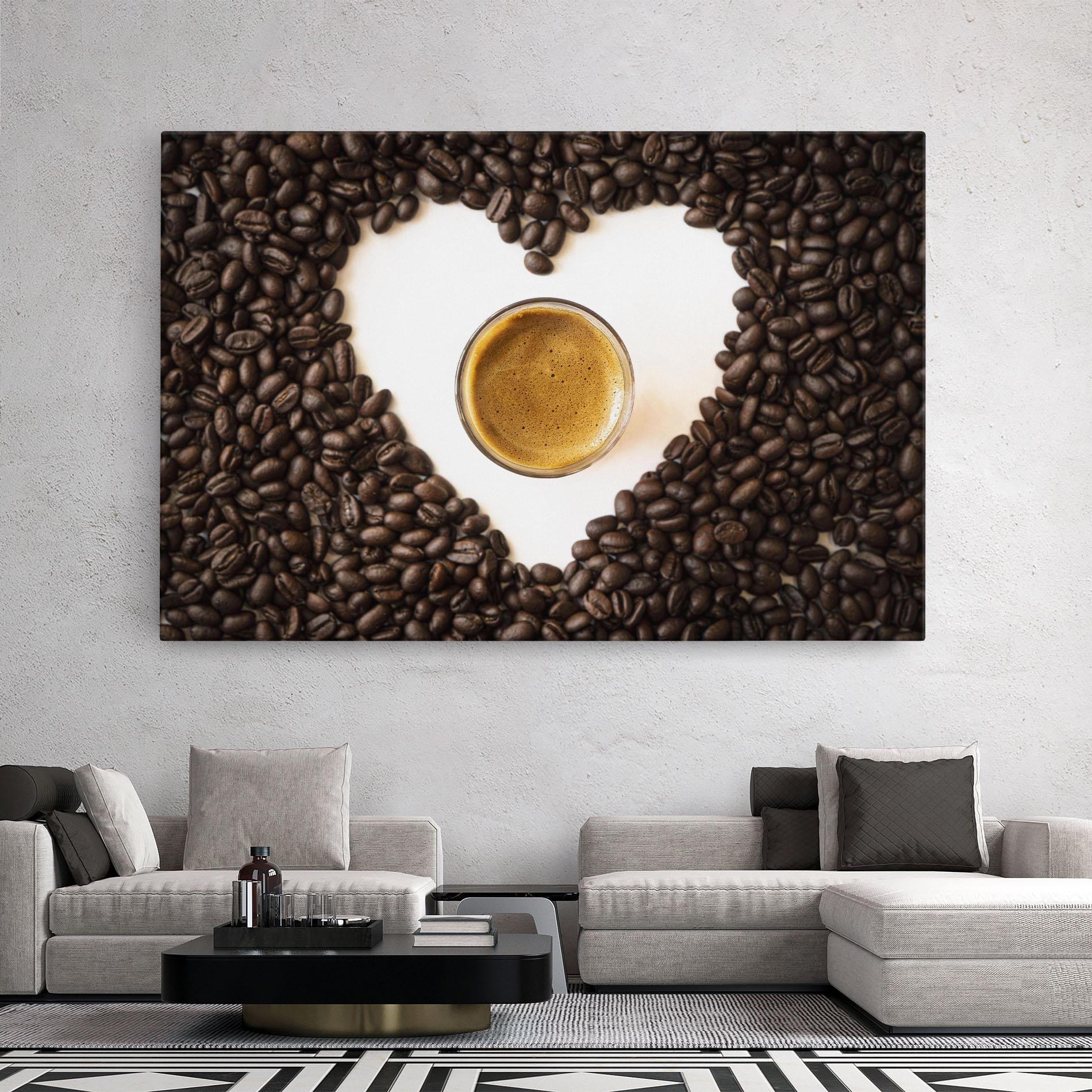Leinwandbild Coffee Bean Heart mockup 2