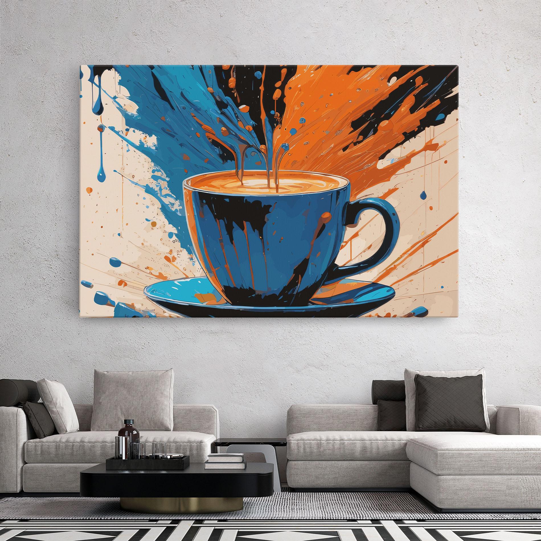 Leinwandbild Coffee Blue Orange mockup 2