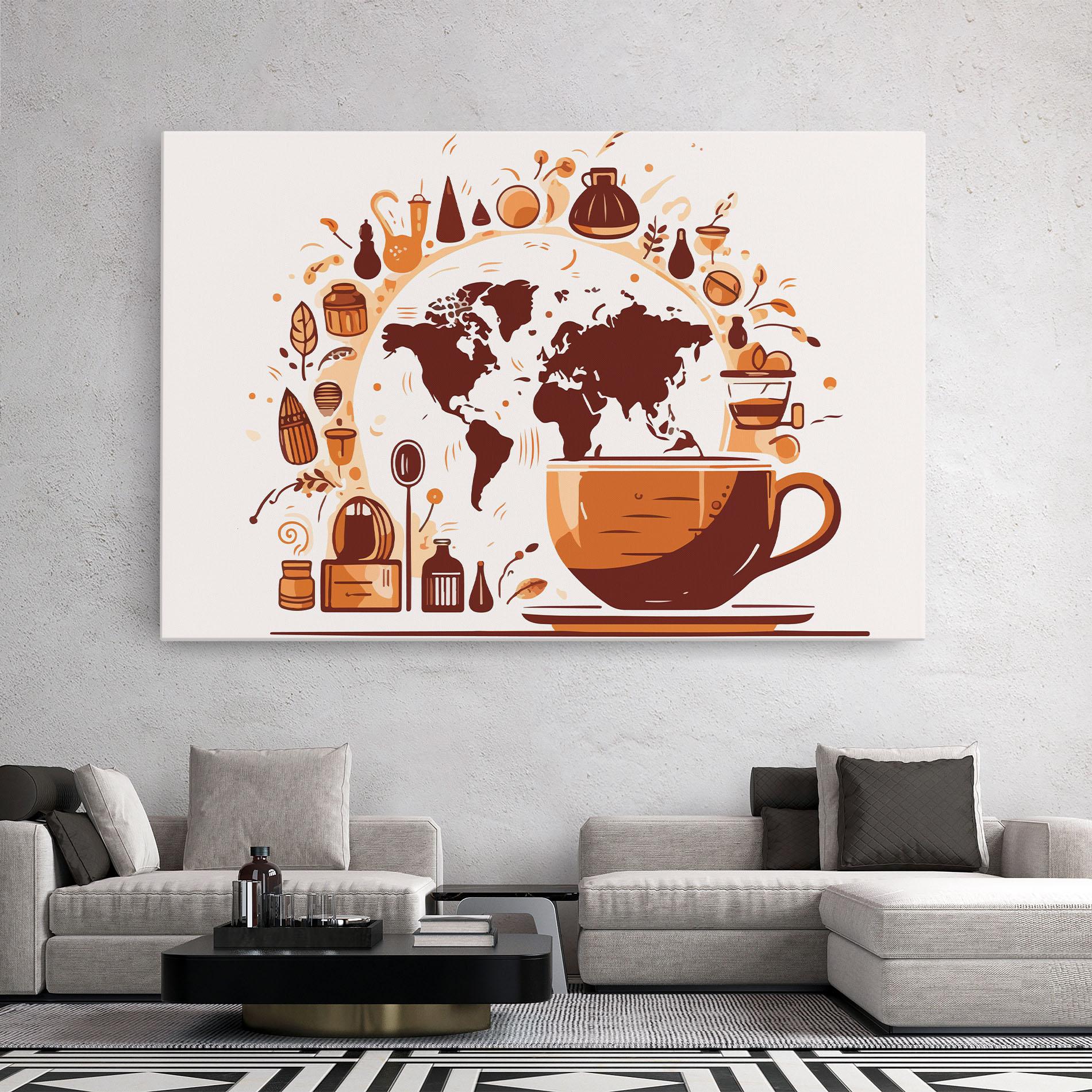 Leinwandbild Coffee Map mockup 2