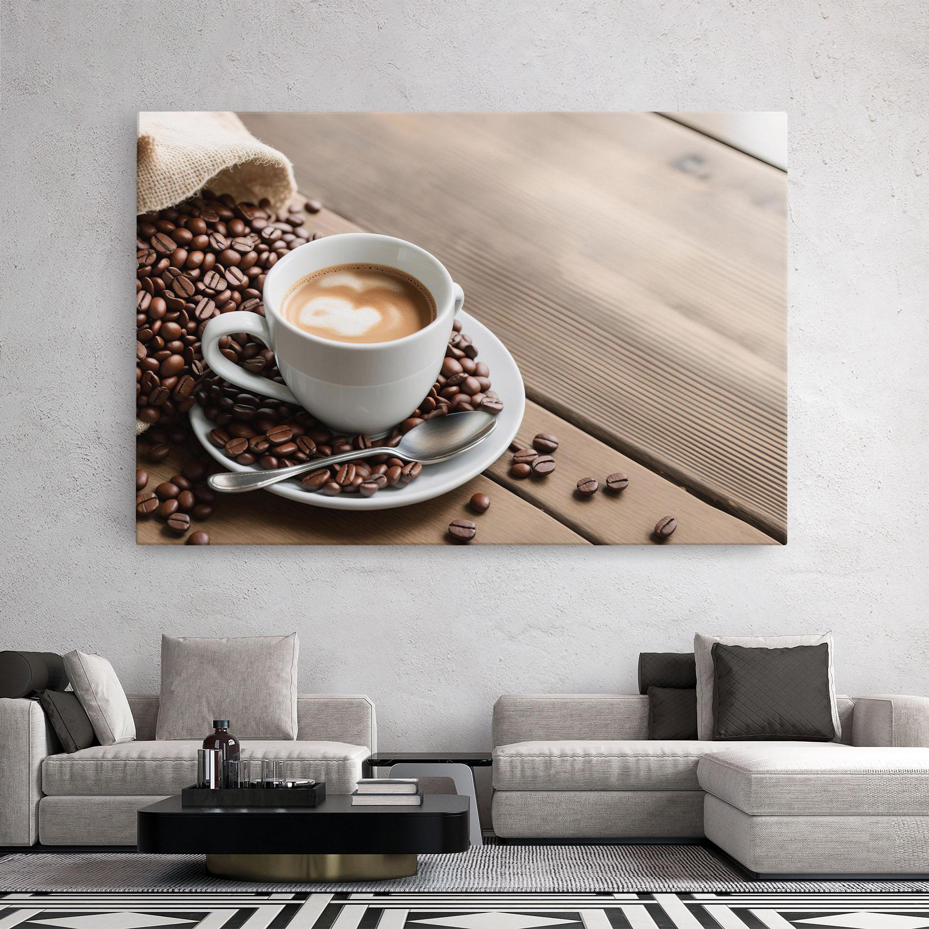 Leinwandbild Coffee On Table mockup 2