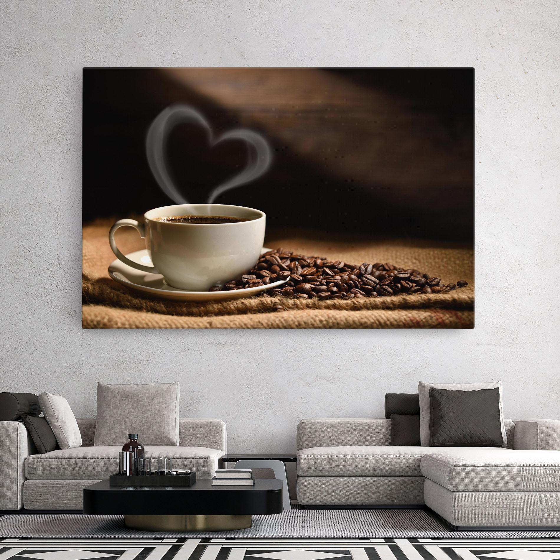 Leinwandbild Heart Coffee Smoke mockup 2