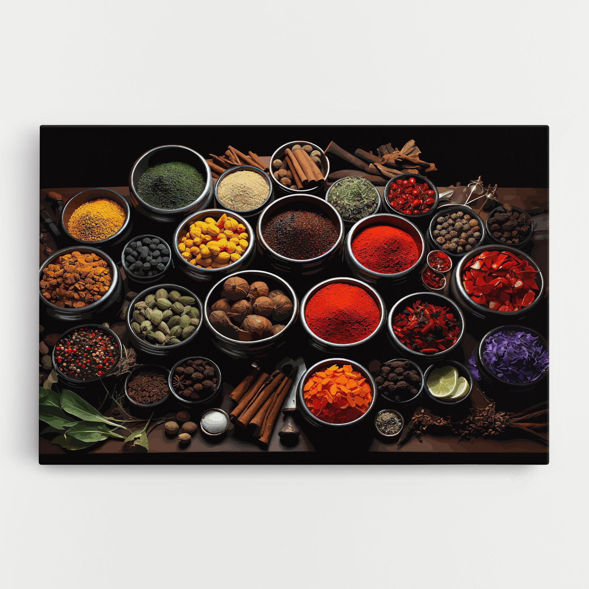 Leinwandbild Colorful Herbs Art mockup 0