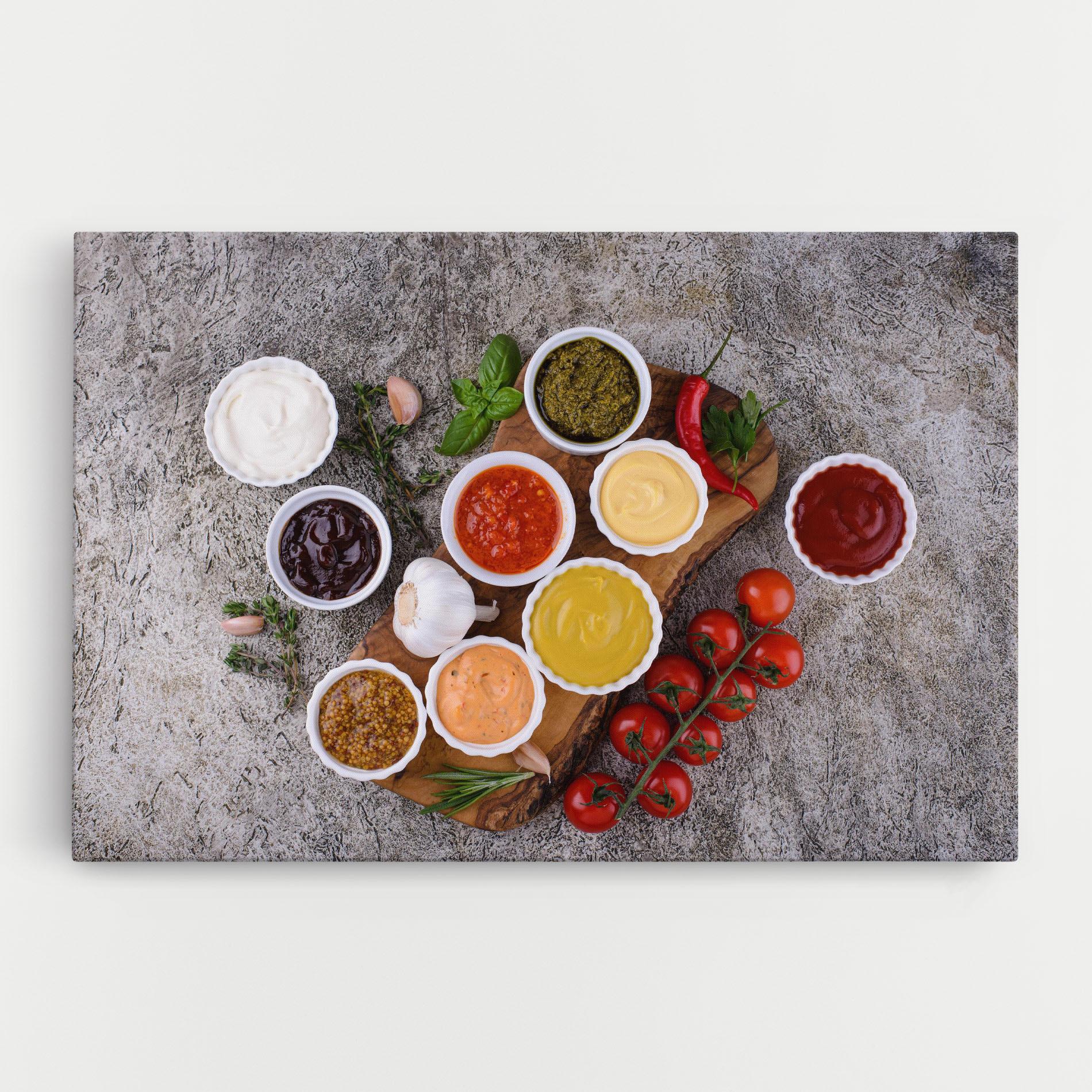Leinwandbild Different Sauces mockup 0