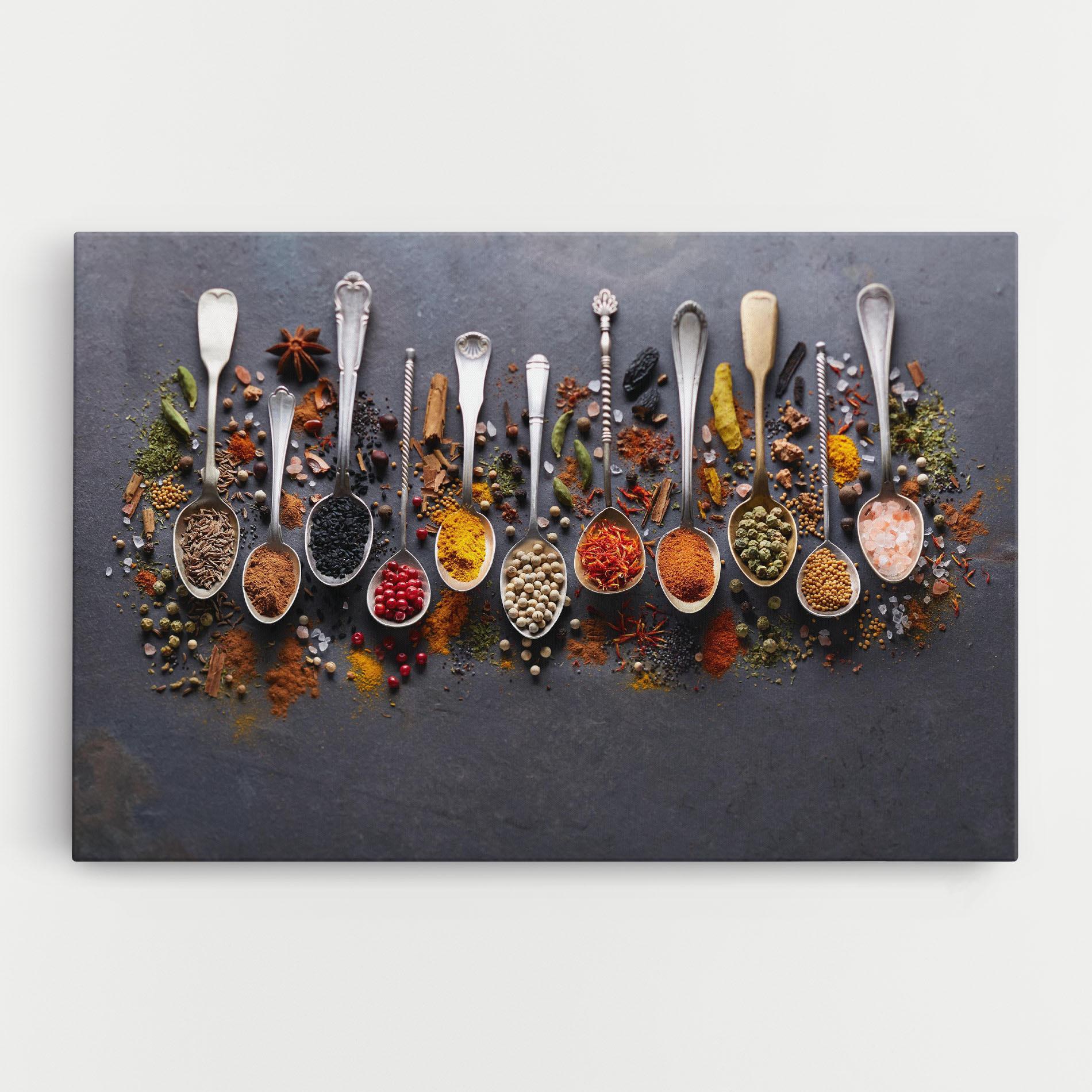 Leinwandbild Spices Black Board mockup 0