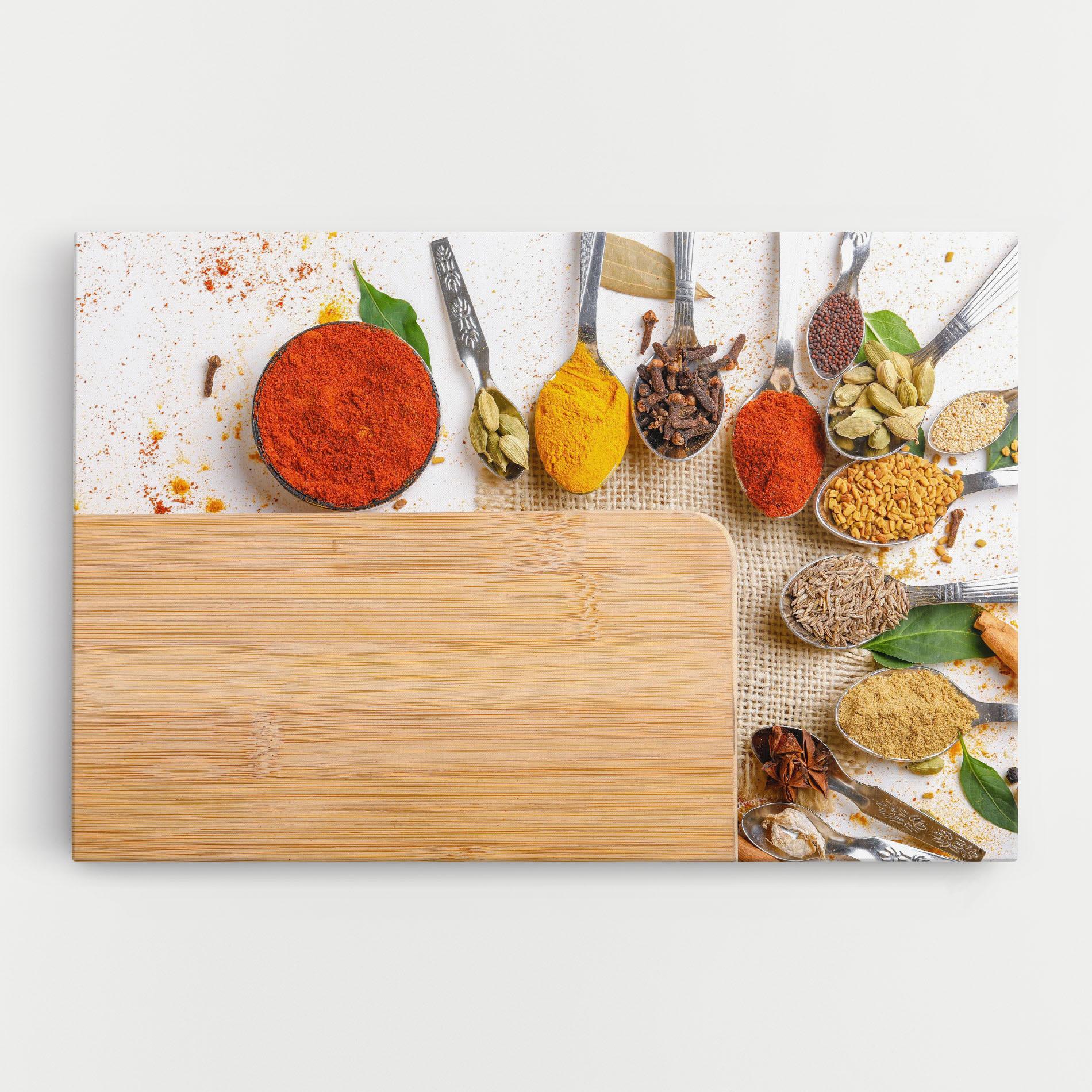 Leinwandbild Spices Spoons mockup 0