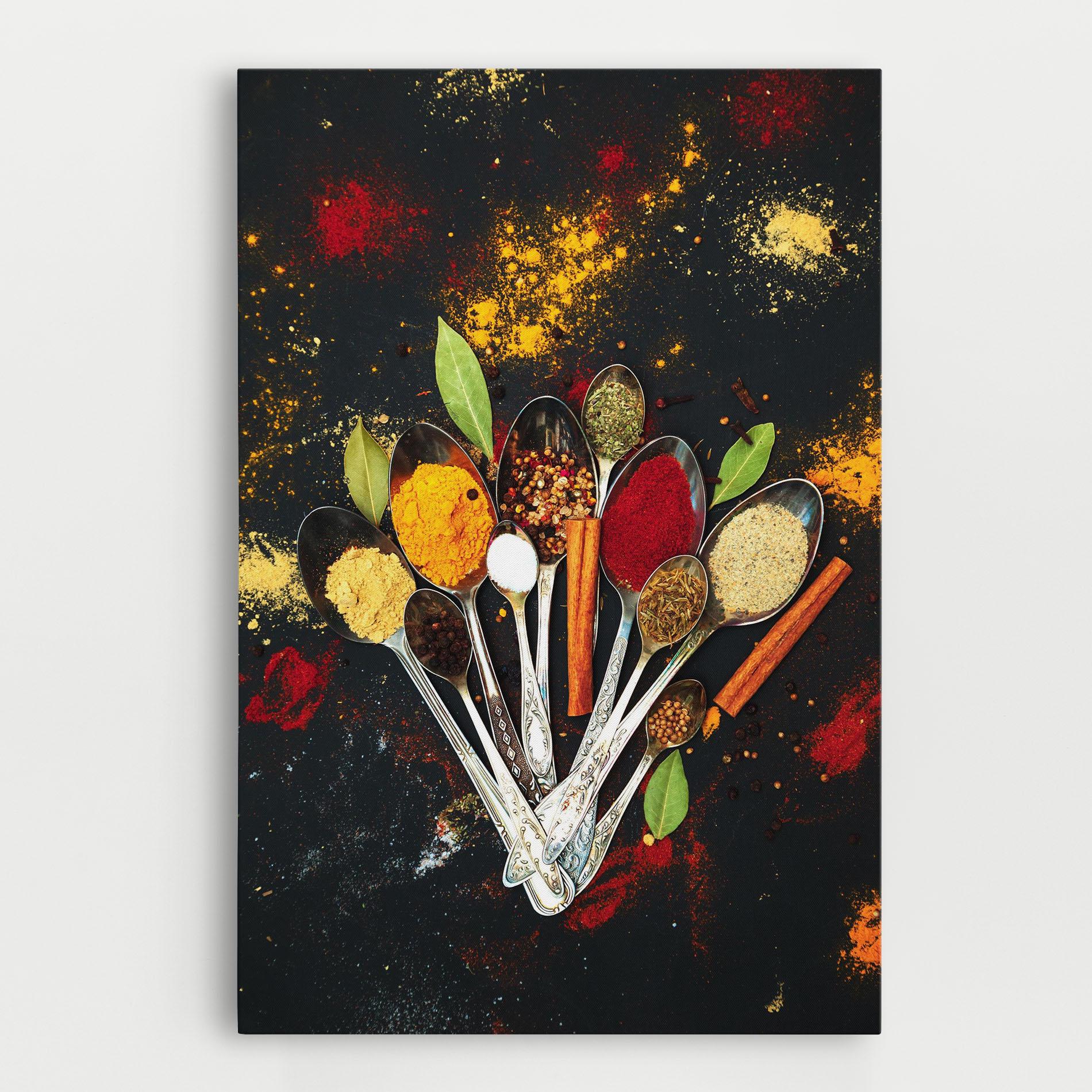 Leinwandbild Cooking Spices Spoons mockup 0