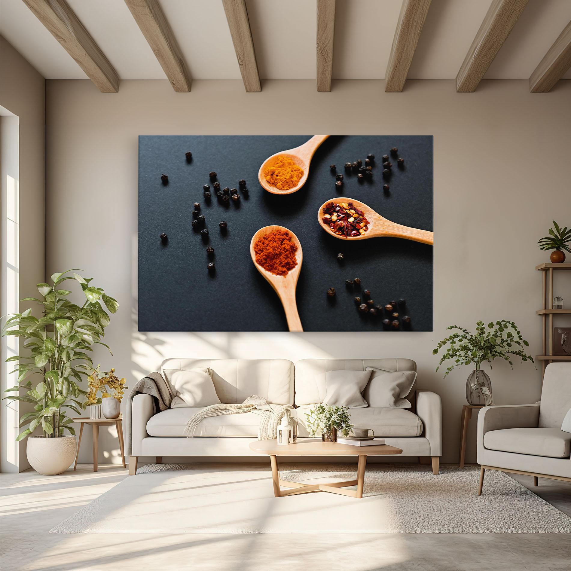 Leinwandbild 3 Seasonings Spoons mockup 6