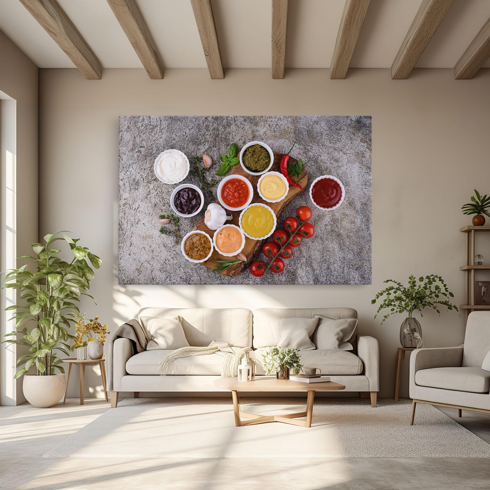 Leinwandbild Different Sauces mockup 6