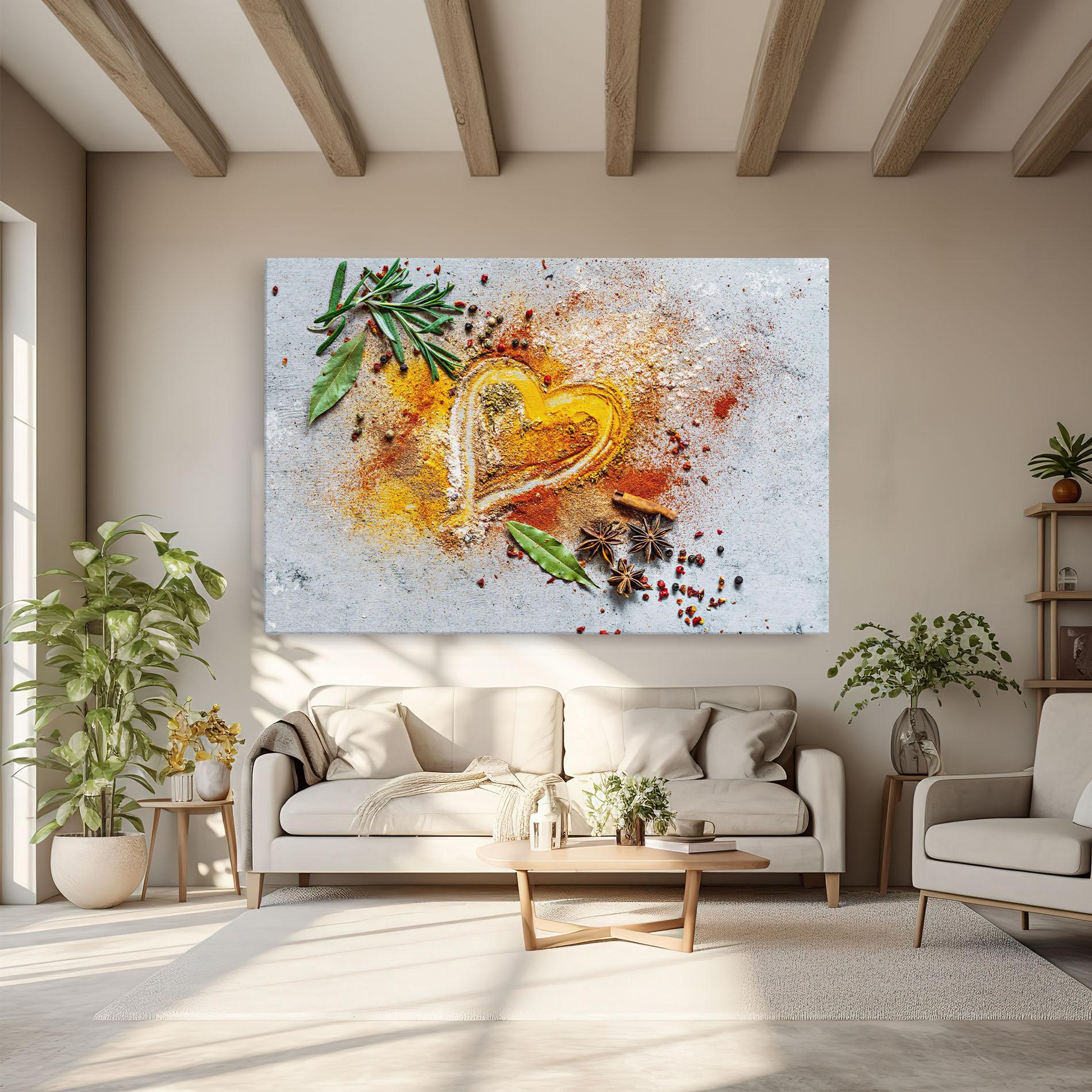 Leinwandbild Heart Spice Powders mockup 6
