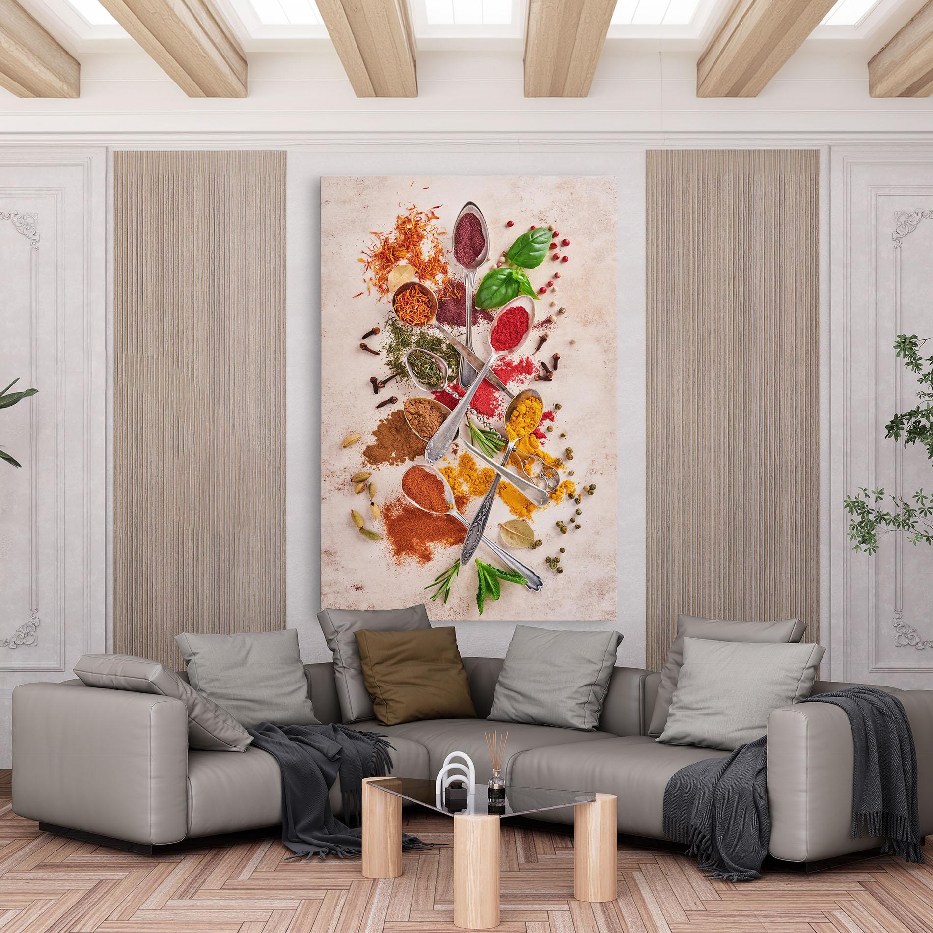 Leinwandbild Colorful Spices Cooking mockup 6