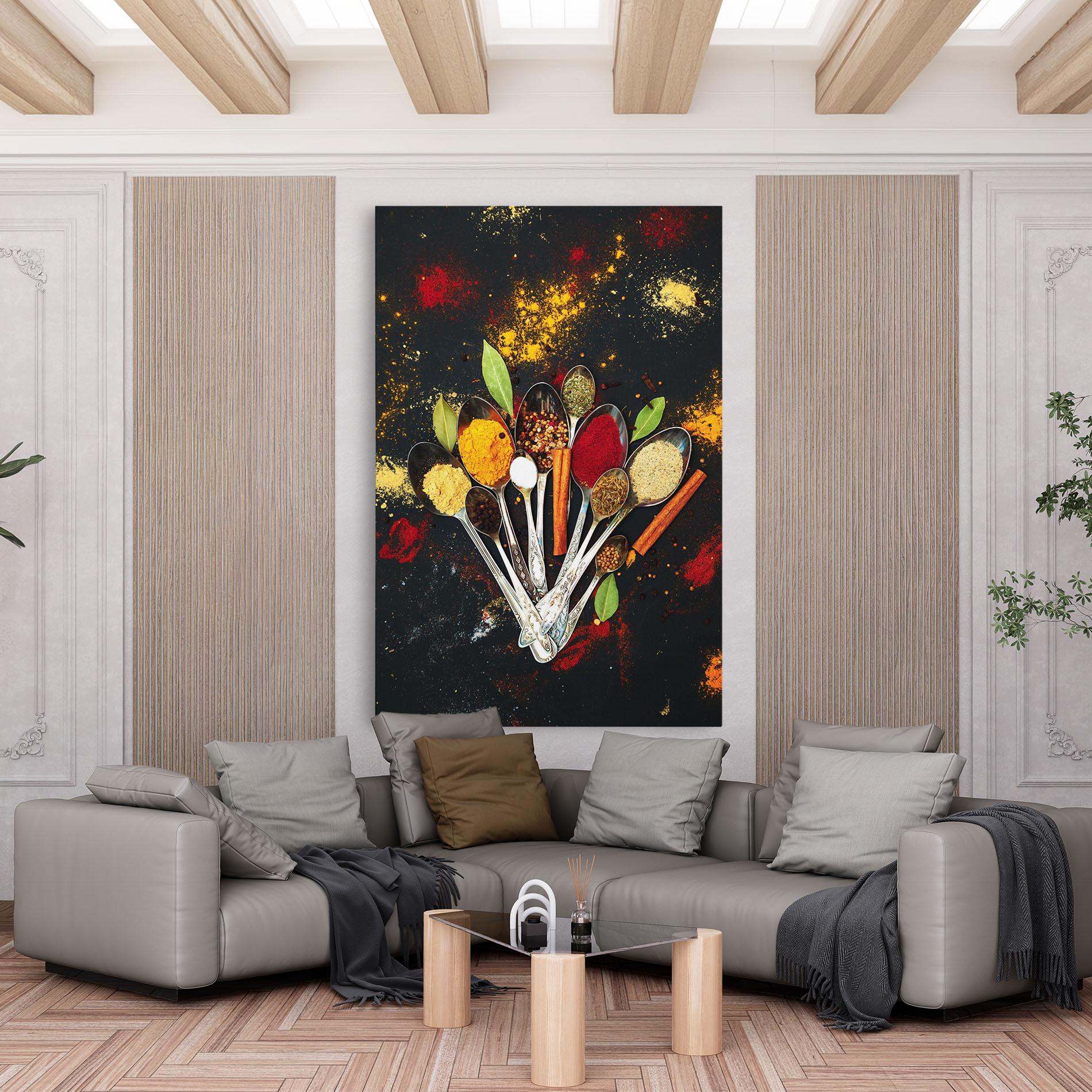 Leinwandbild Cooking Spices Spoons mockup 6