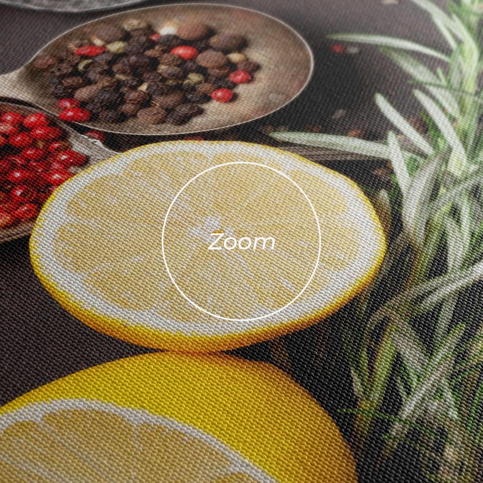 Leinwandbild Spices On Stone Table mockup 3