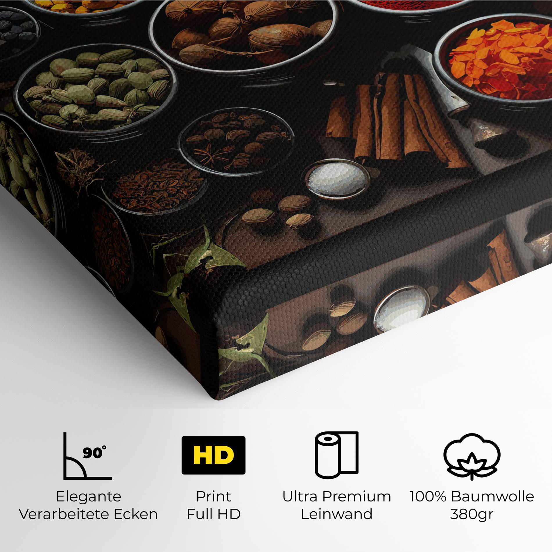 Leinwandbild Colorful Herbs Art mockup 4