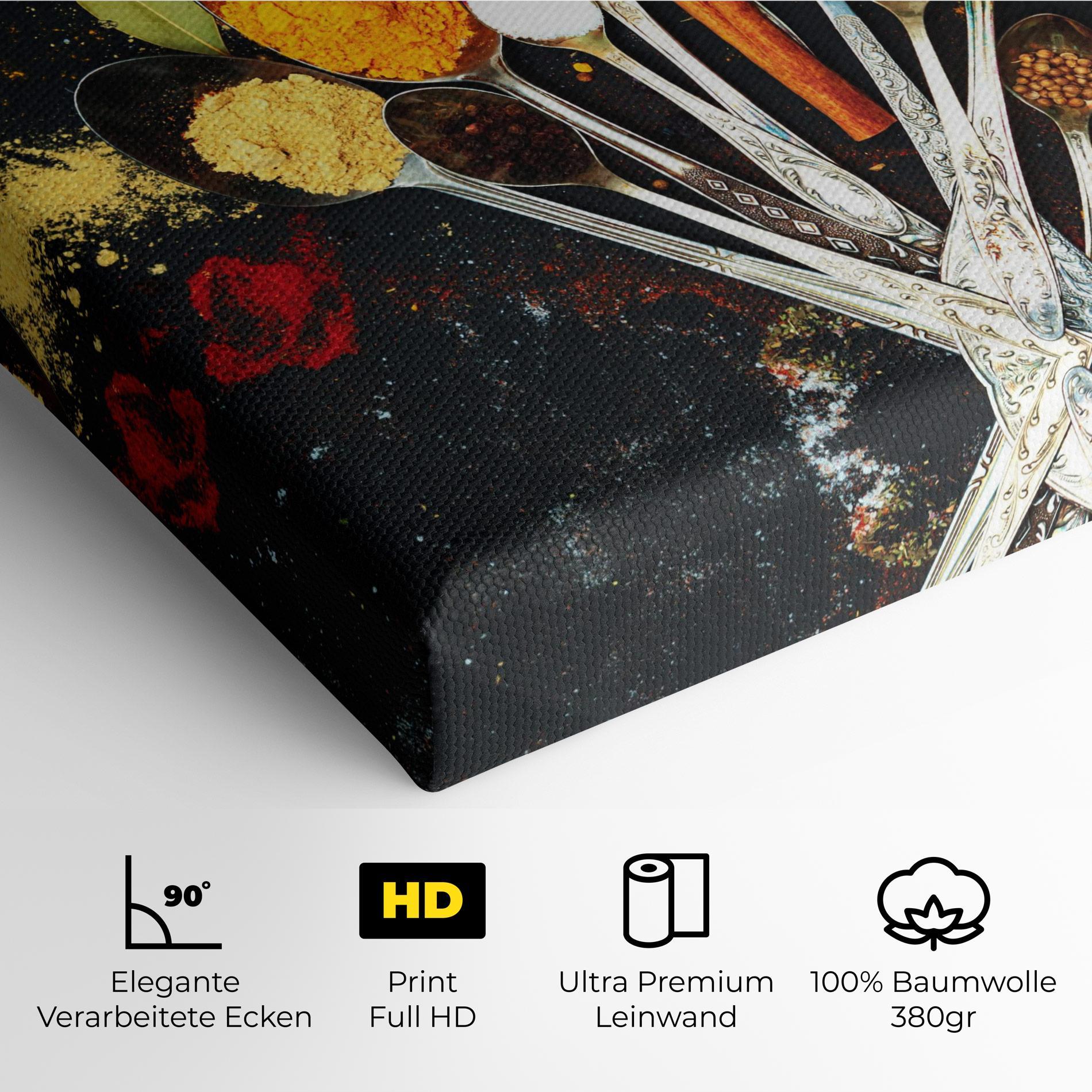 Leinwandbild Cooking Spices Spoons mockup 4