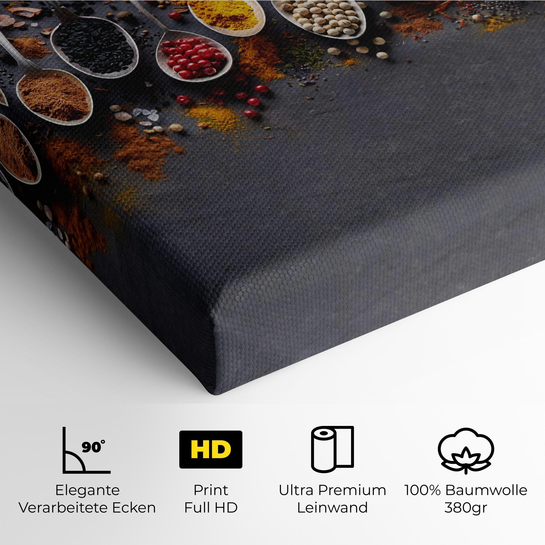 Leinwandbild Spices Black Board mockup 4