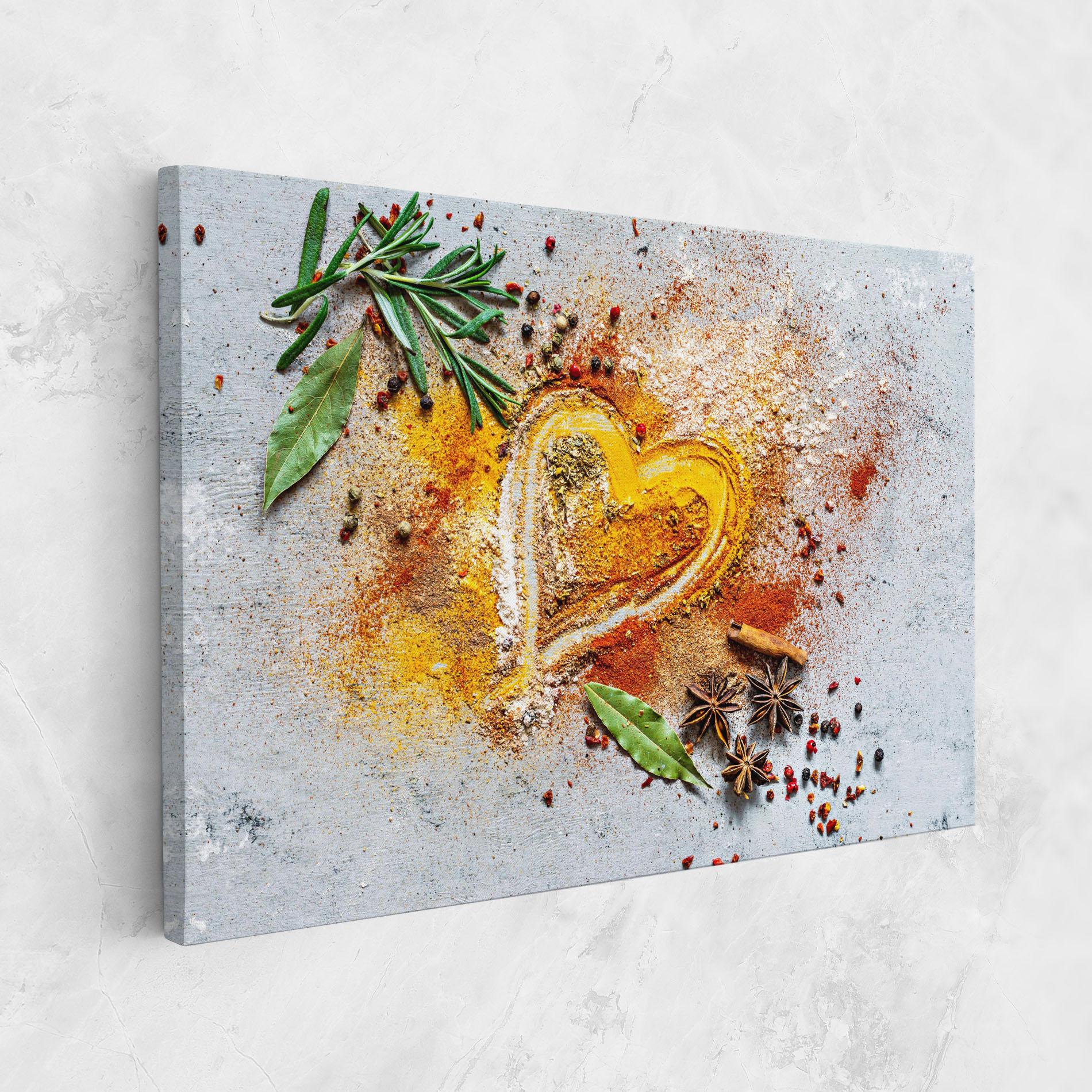 Leinwandbild Heart Spice Powders mockup 1