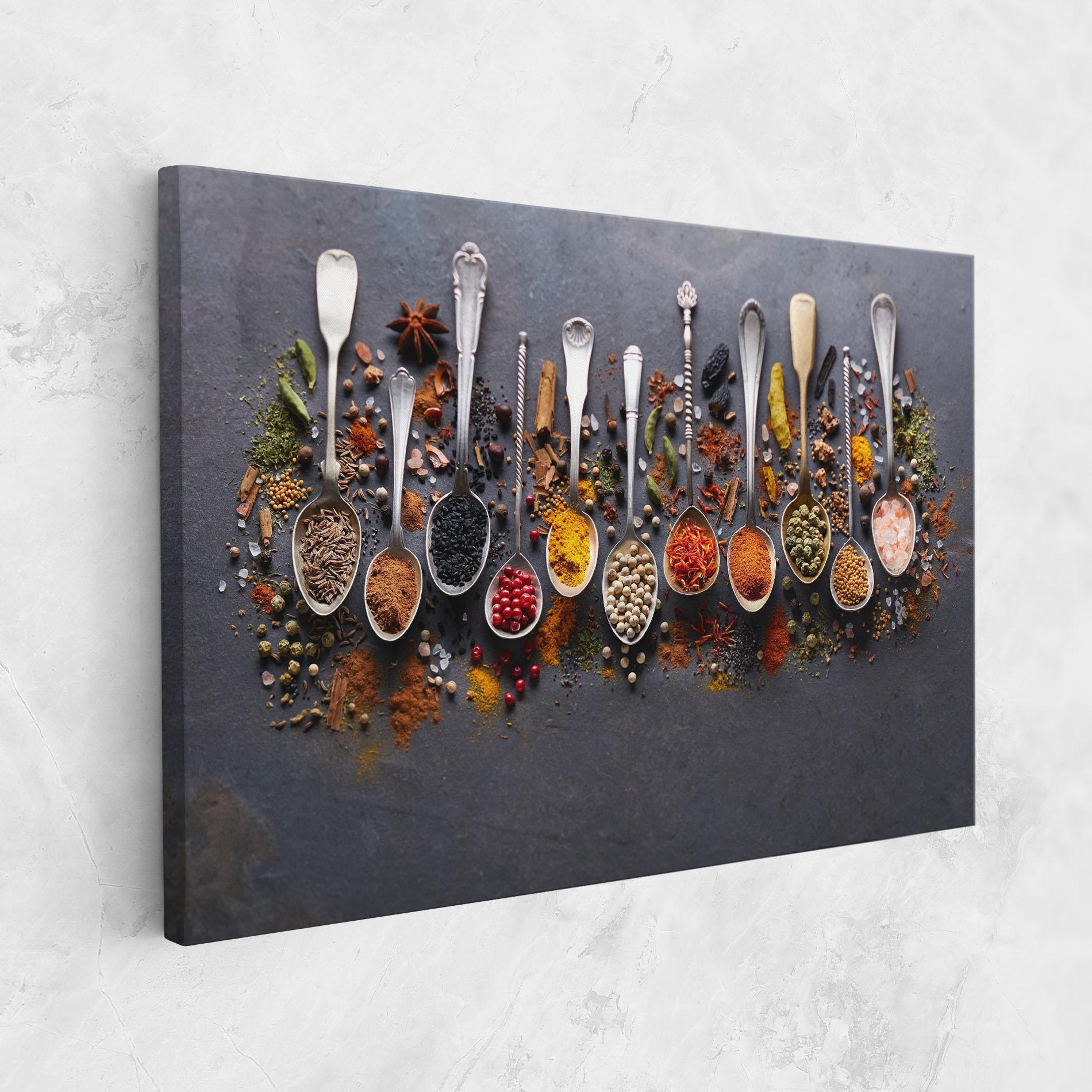 Leinwandbild Spices Black Board mockup 1