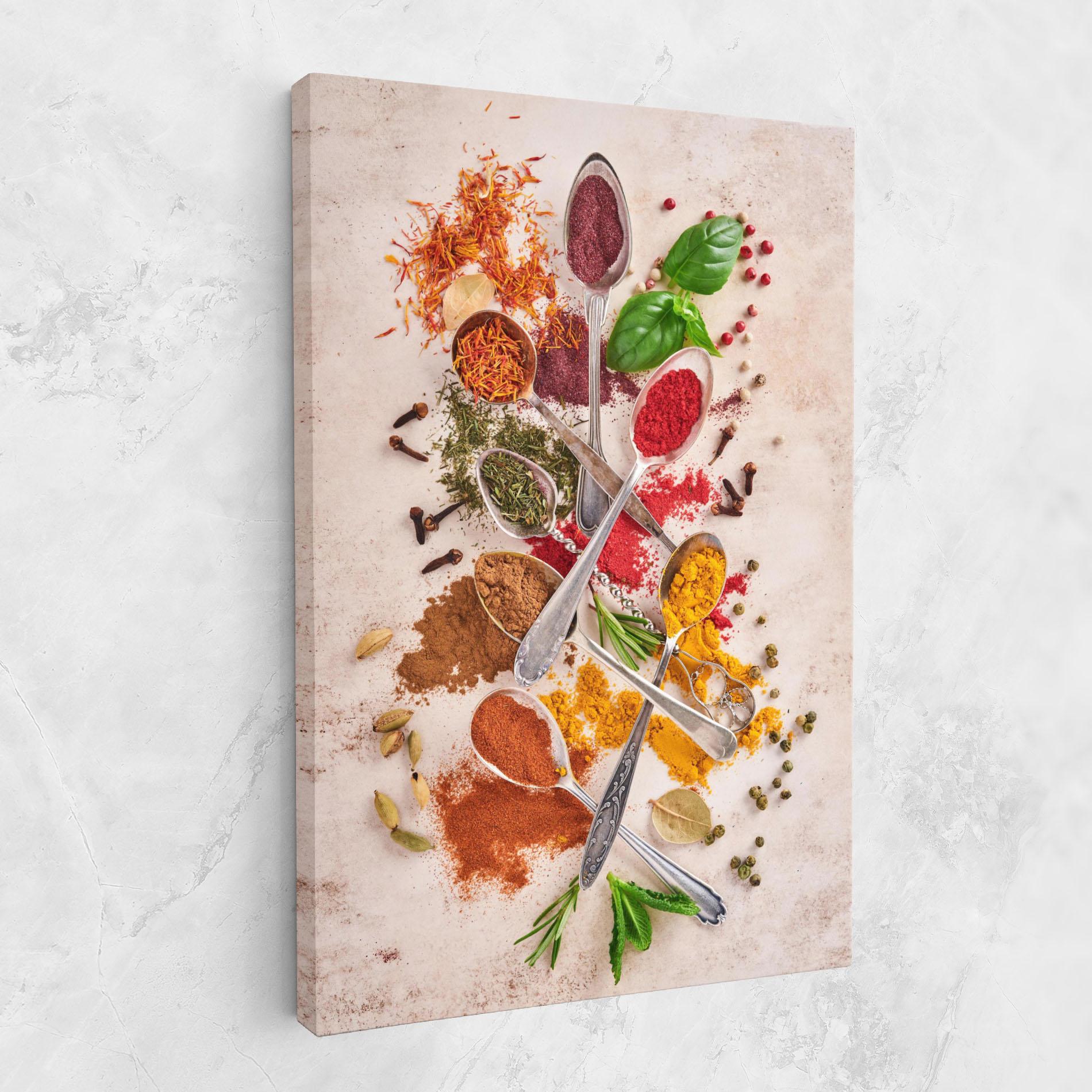Leinwandbild Colorful Spices Cooking mockup 1
