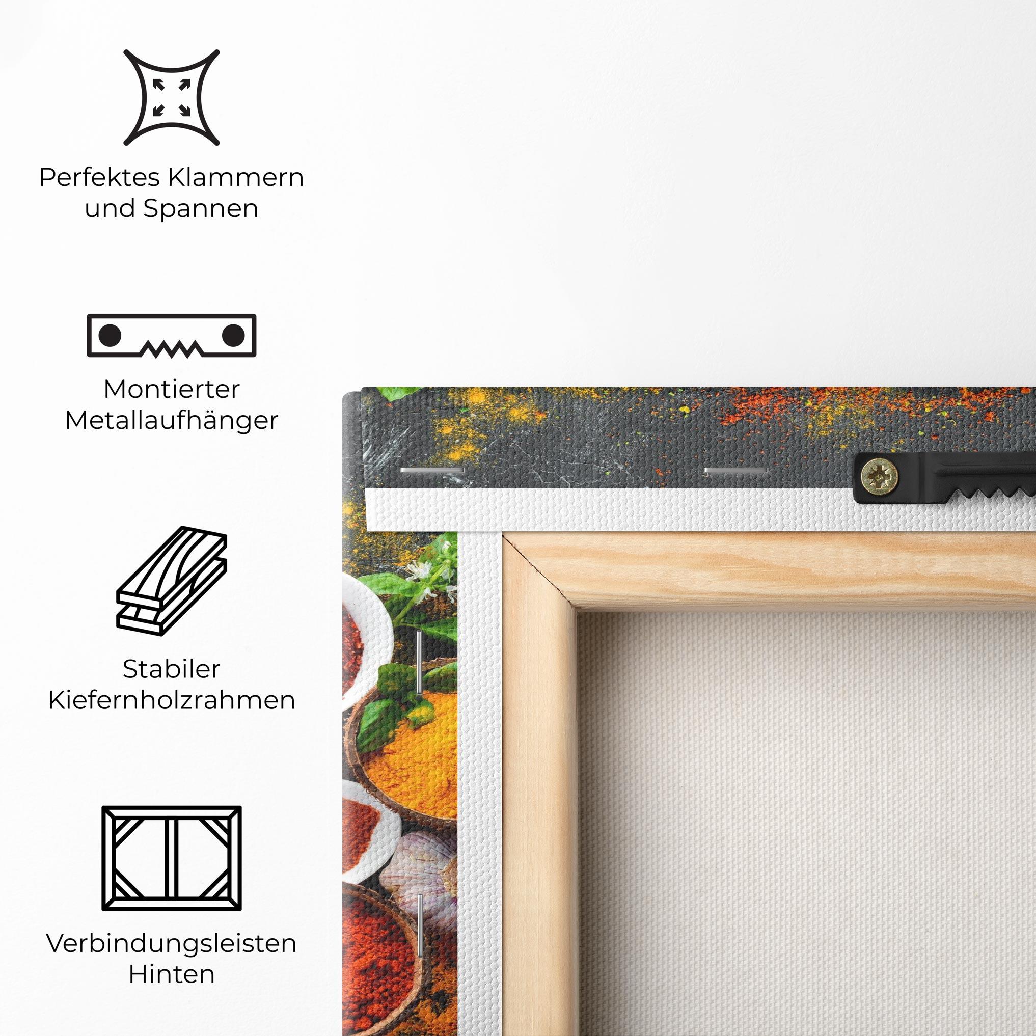 Leinwandbild Colorful Herbs Spices mockup 5
