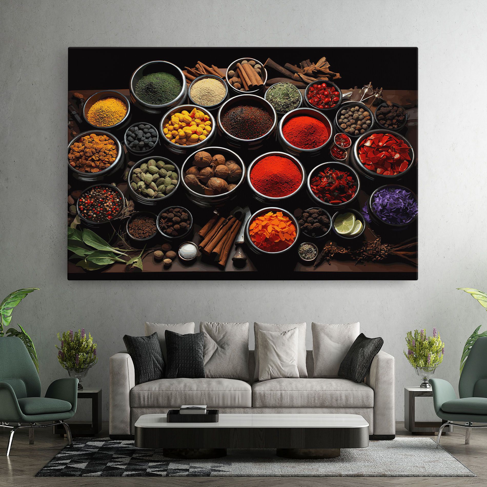 Colorful Herbs Art mockup 7