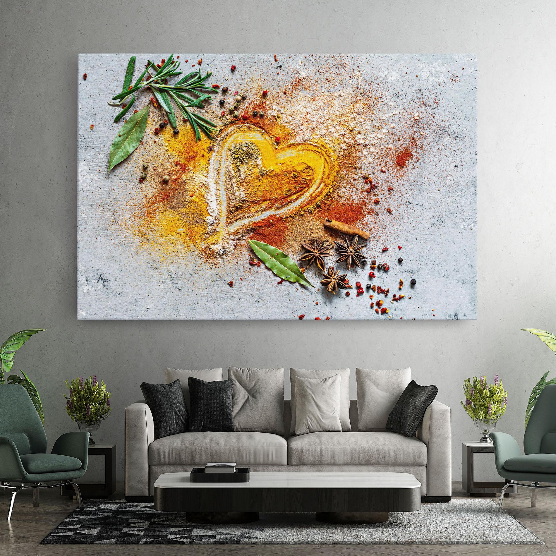 Leinwandbild Heart Spice Powders mockup 7