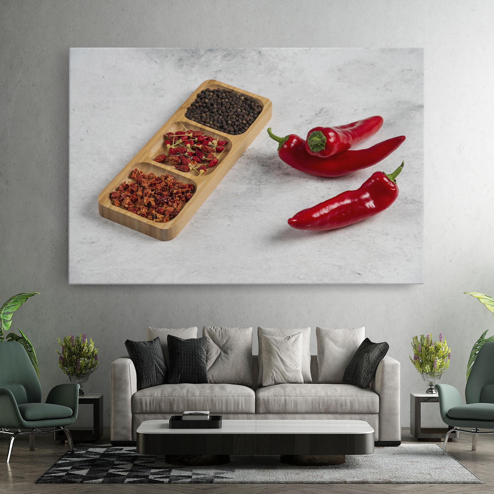 Leinwandbild Hot Chili Spices mockup 7