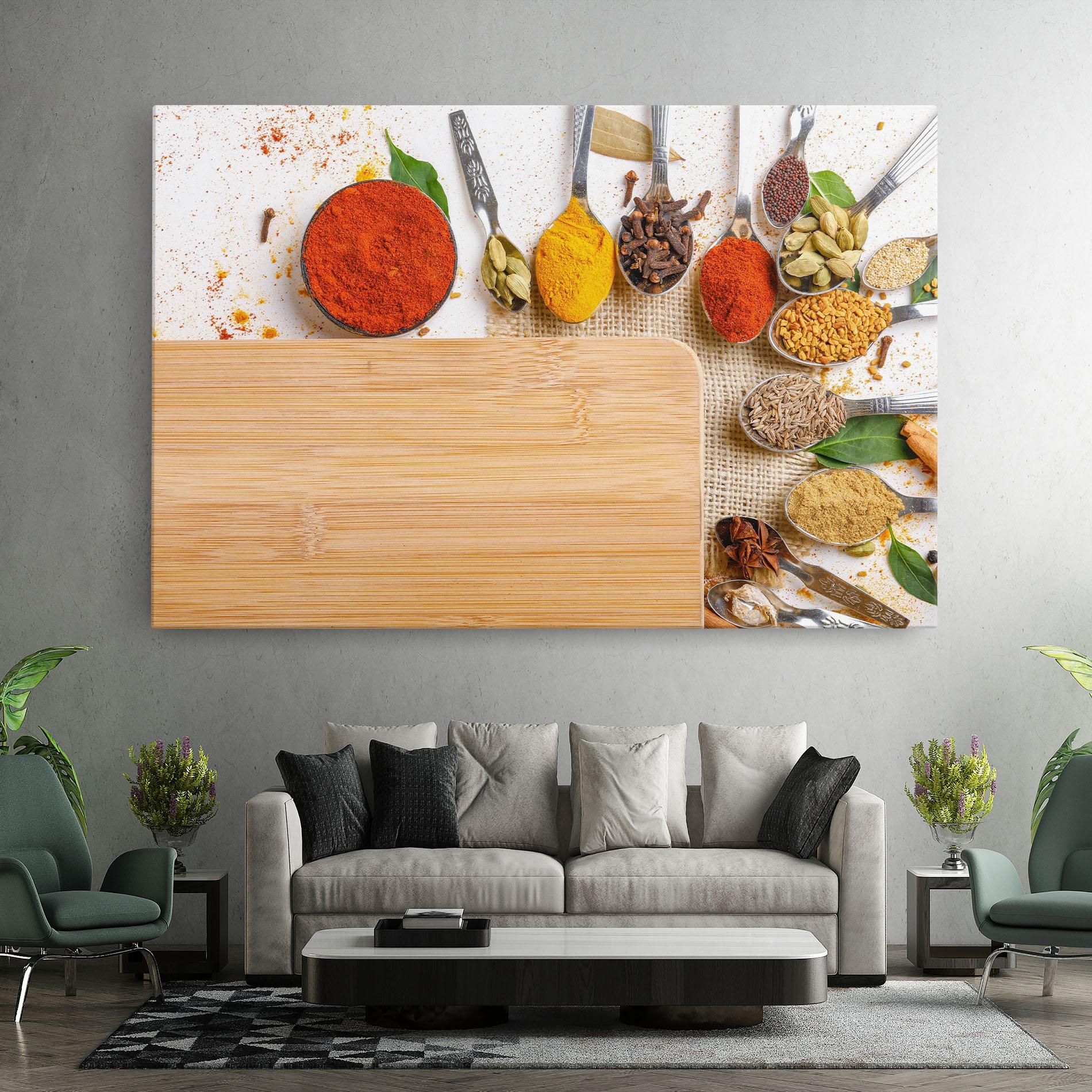 Leinwandbild Spices Spoons mockup 7