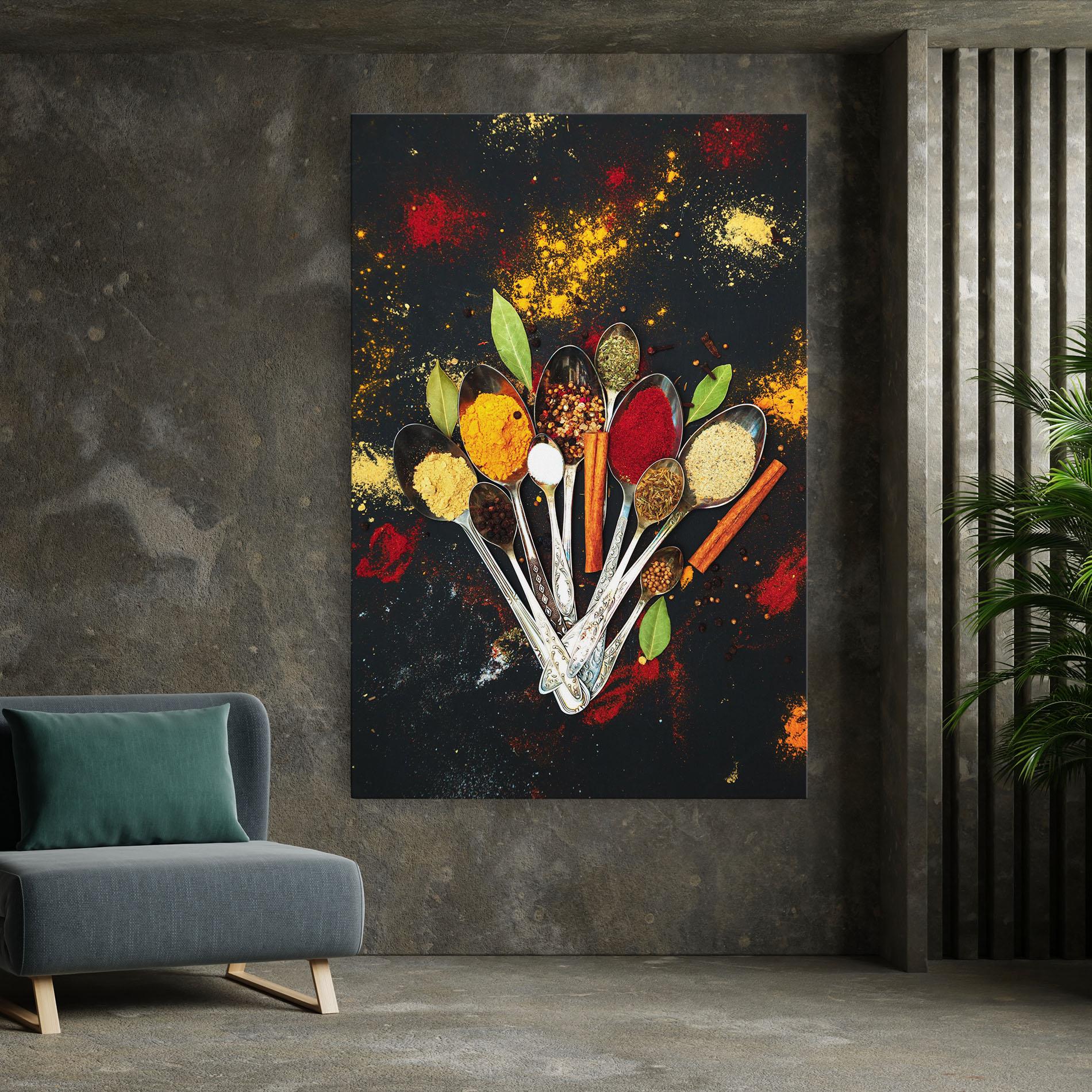 Leinwandbild Cooking Spices Spoons mockup 7