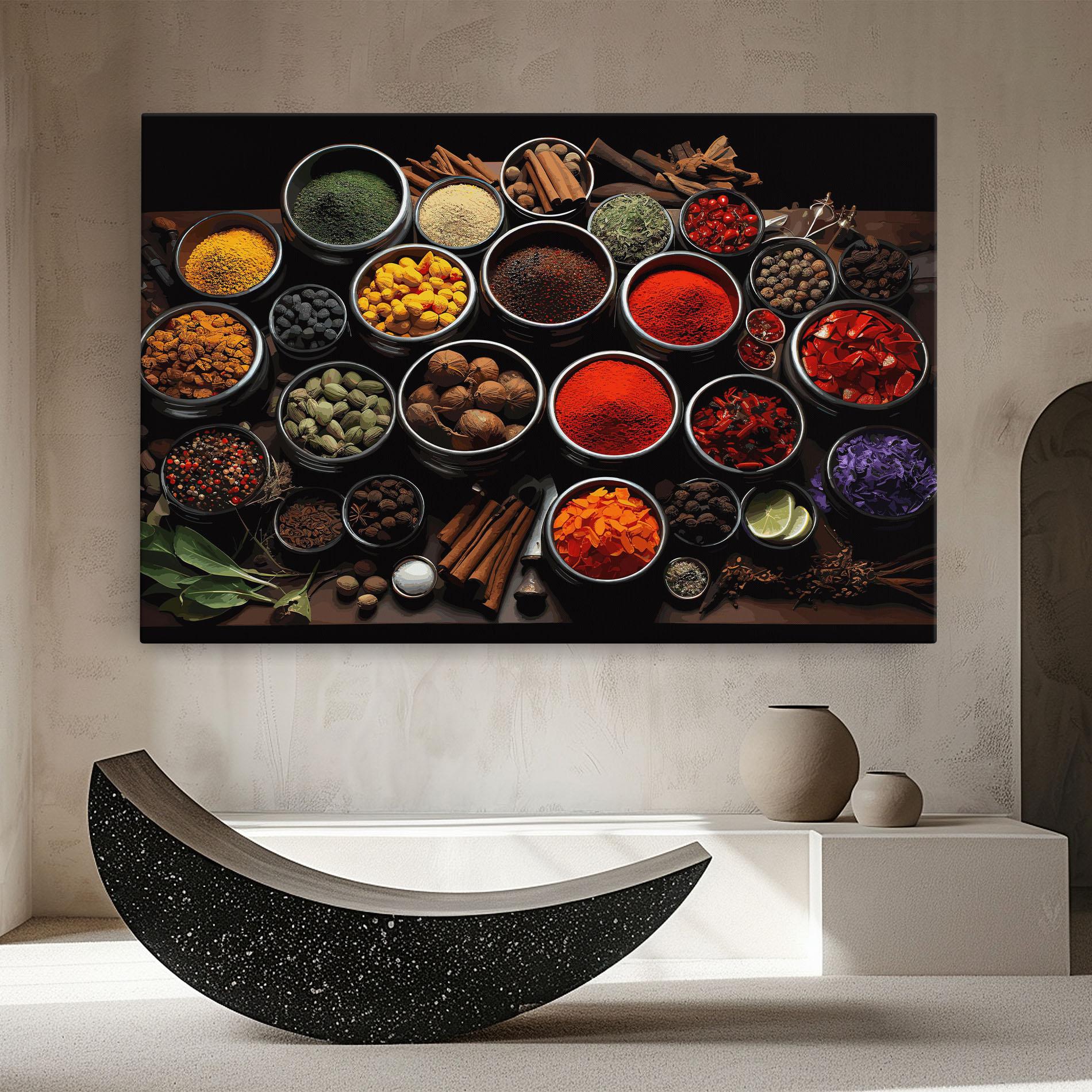 Leinwandbild Colorful Herbs Art mockup 8