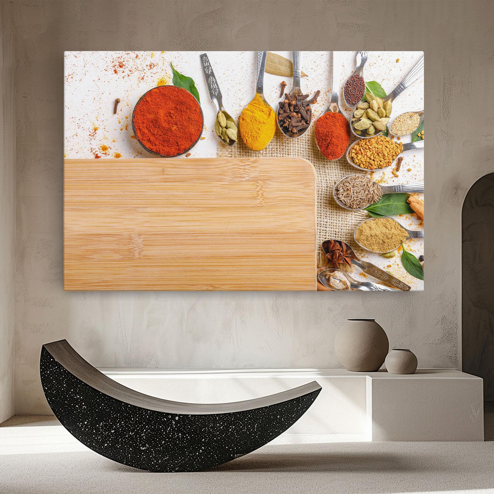 Leinwandbild Spices Spoons mockup 8