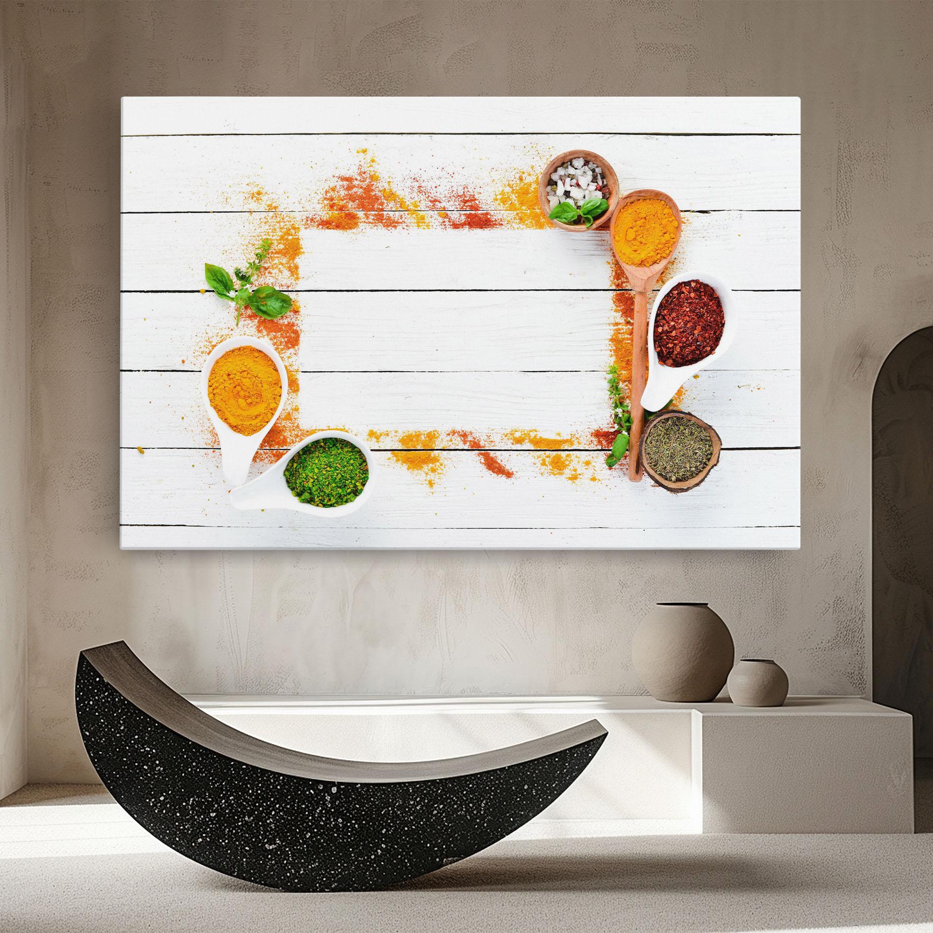 Leinwandbild Spices Top View mockup 8