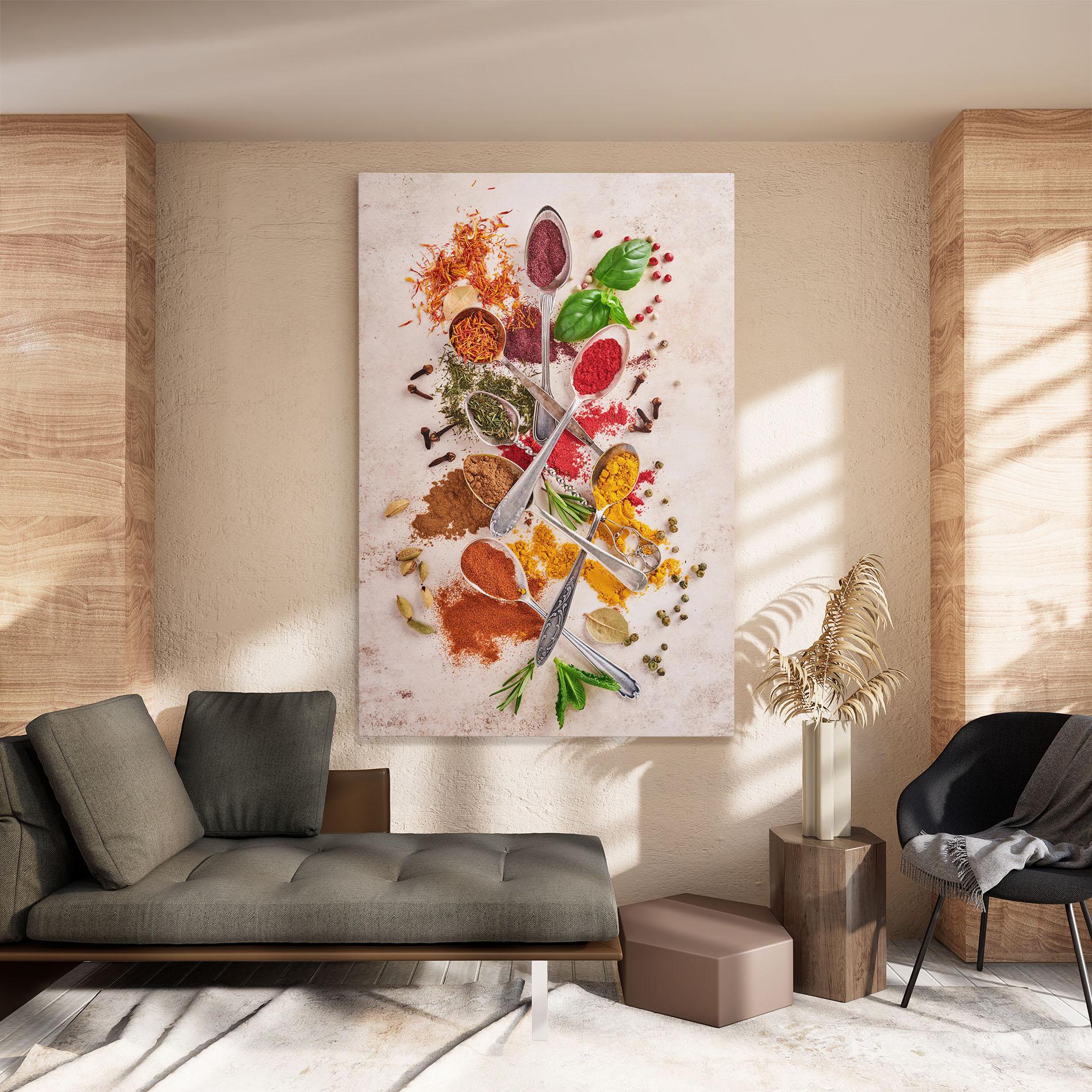 Leinwandbild Colorful Spices Cooking mockup 8