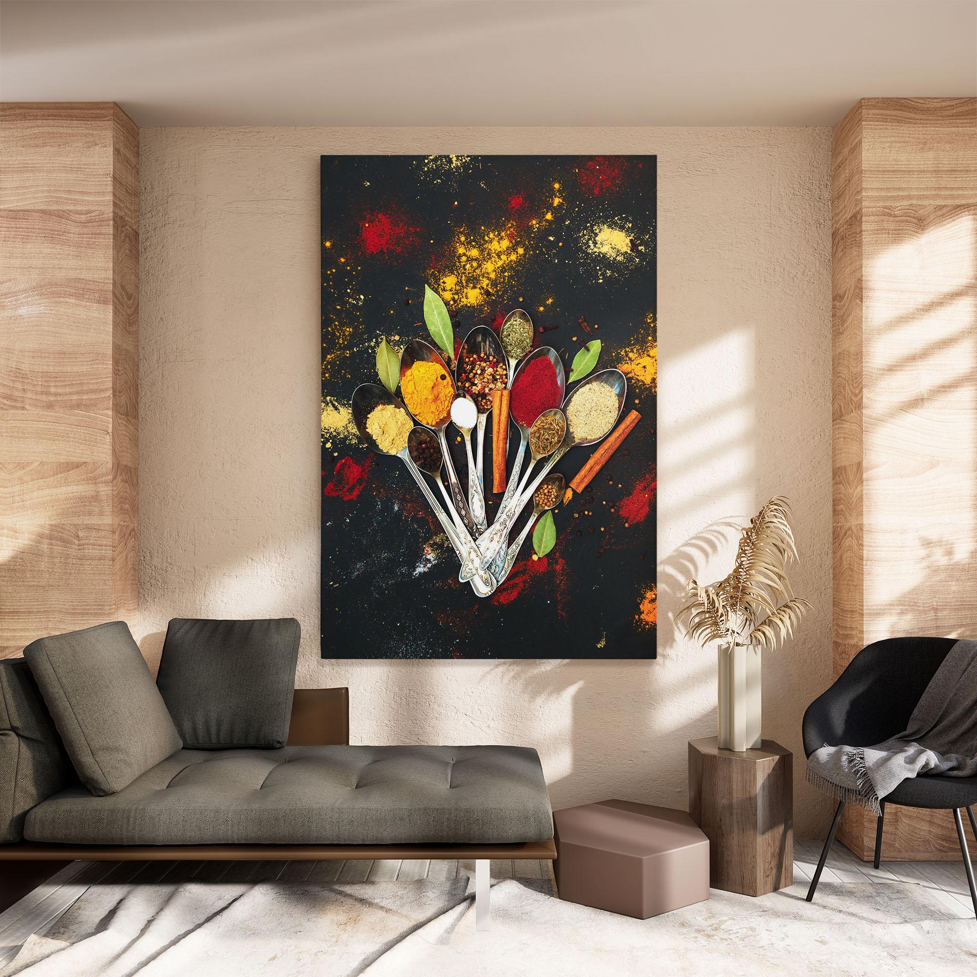 Leinwandbild Cooking Spices Spoons mockup 8