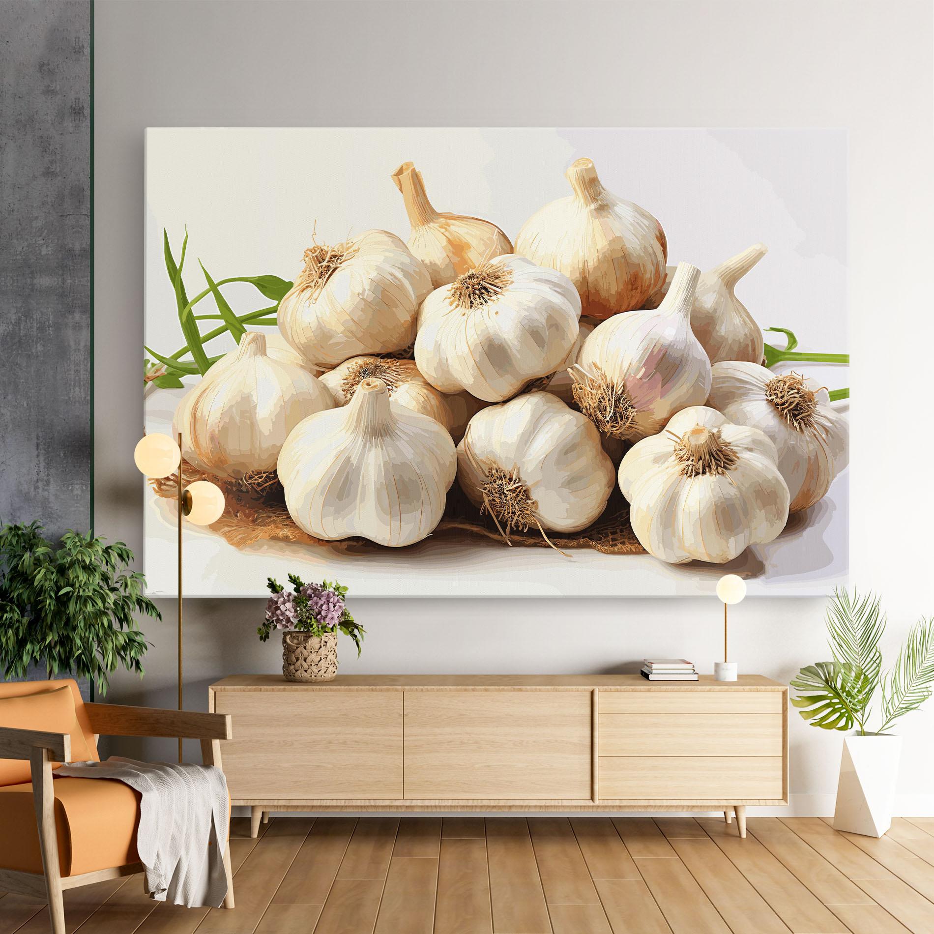 Leinwandbild Garlic Art mockup 9
