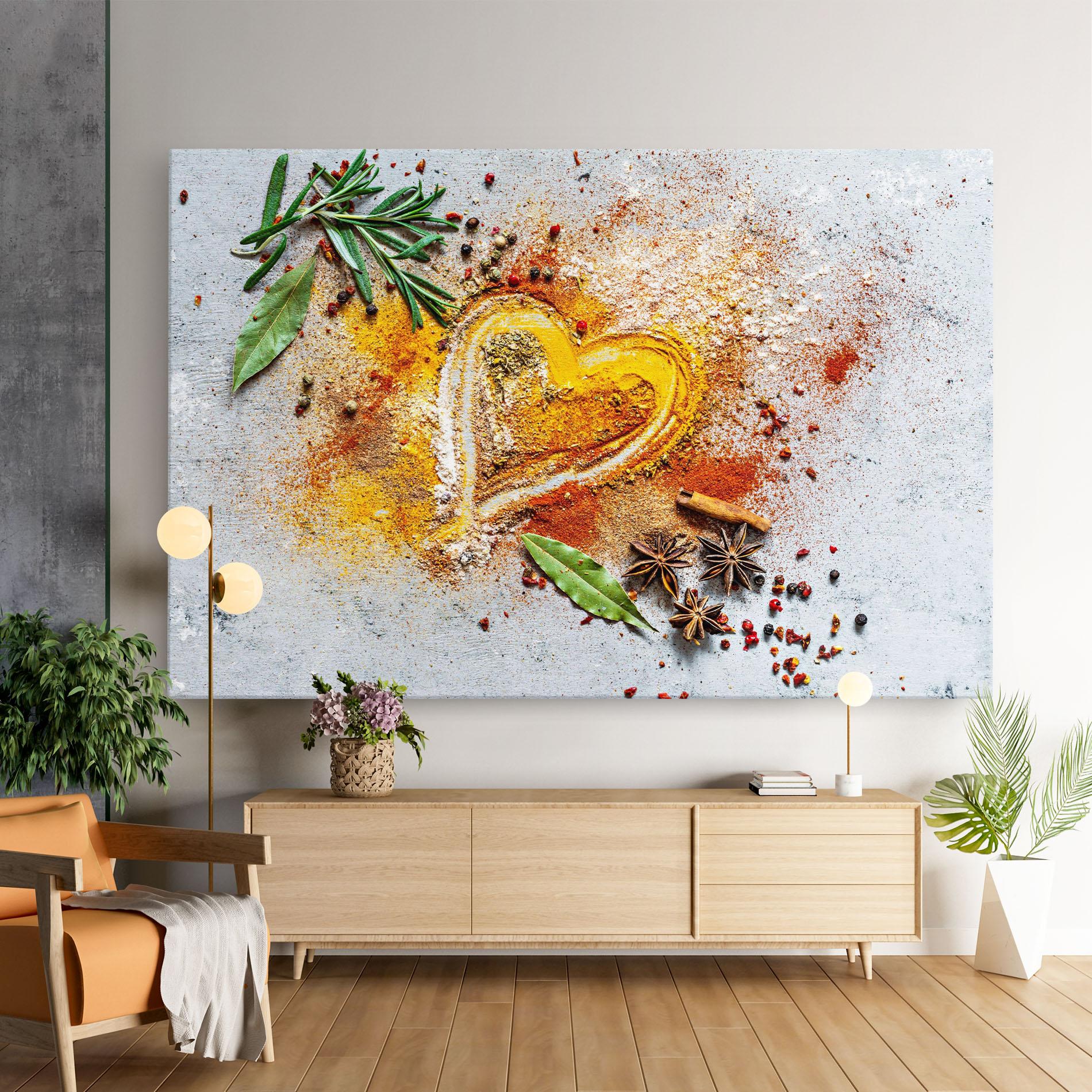 Leinwandbild Heart Spice Powders mockup 9
