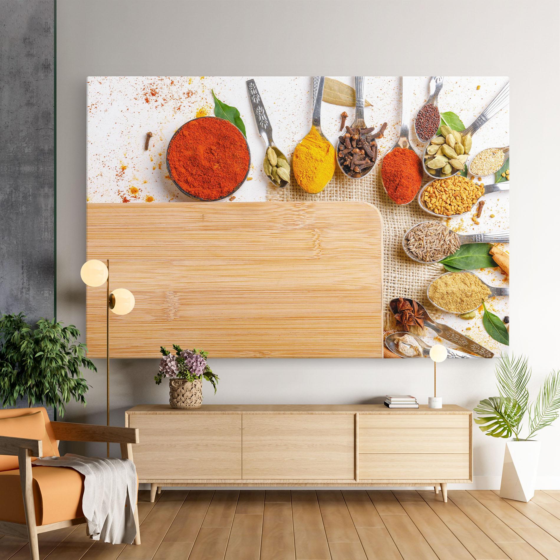Leinwandbild Spices Spoons mockup 9