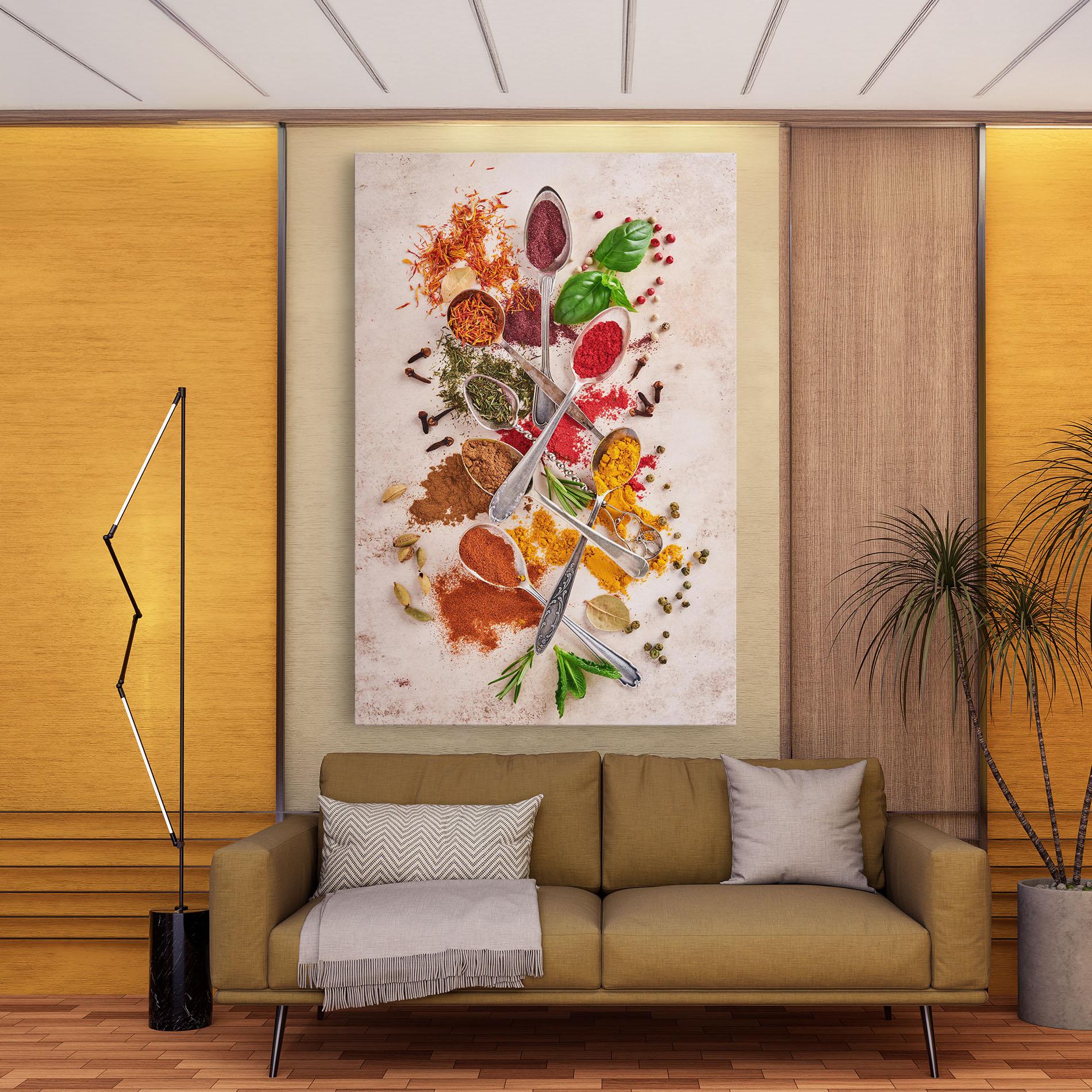 Leinwandbild Colorful Spices Cooking mockup 9