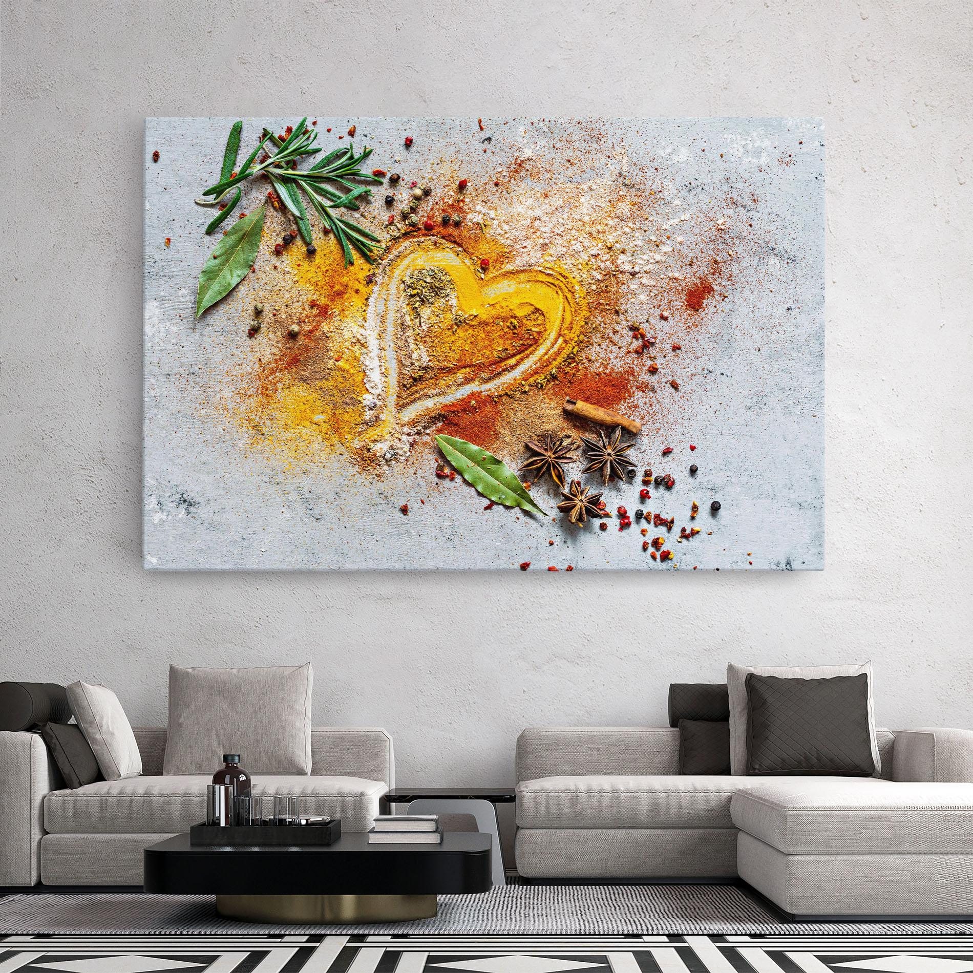 Leinwandbild Heart Spice Powders mockup 2