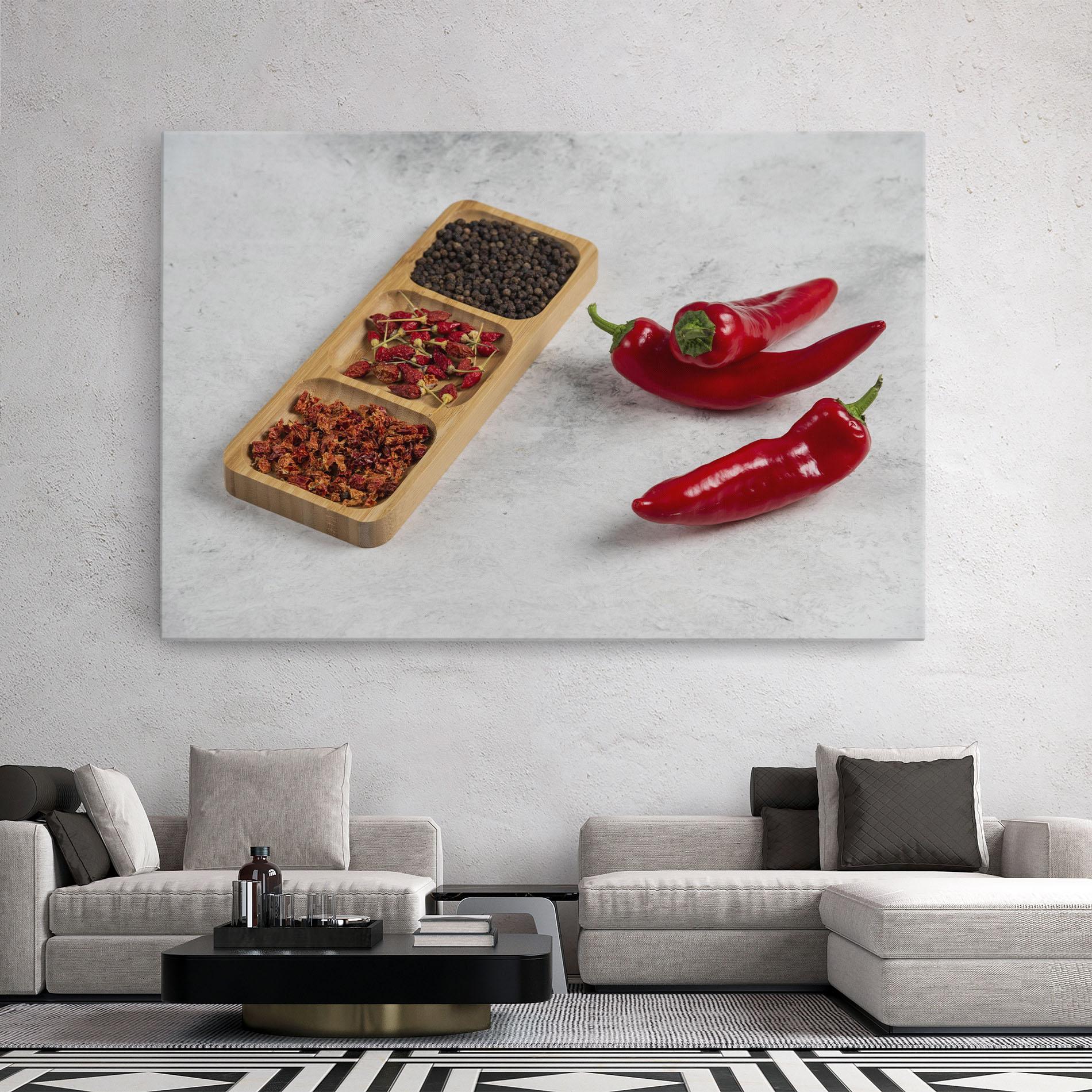 Leinwandbild Hot Chili Spices mockup 2