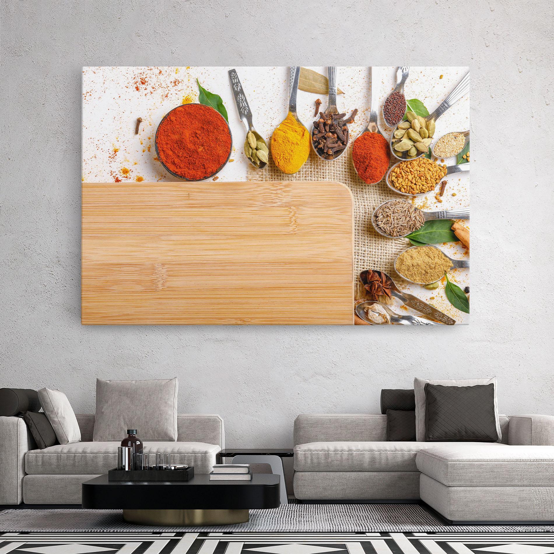 Leinwandbild Spices Spoons mockup 2