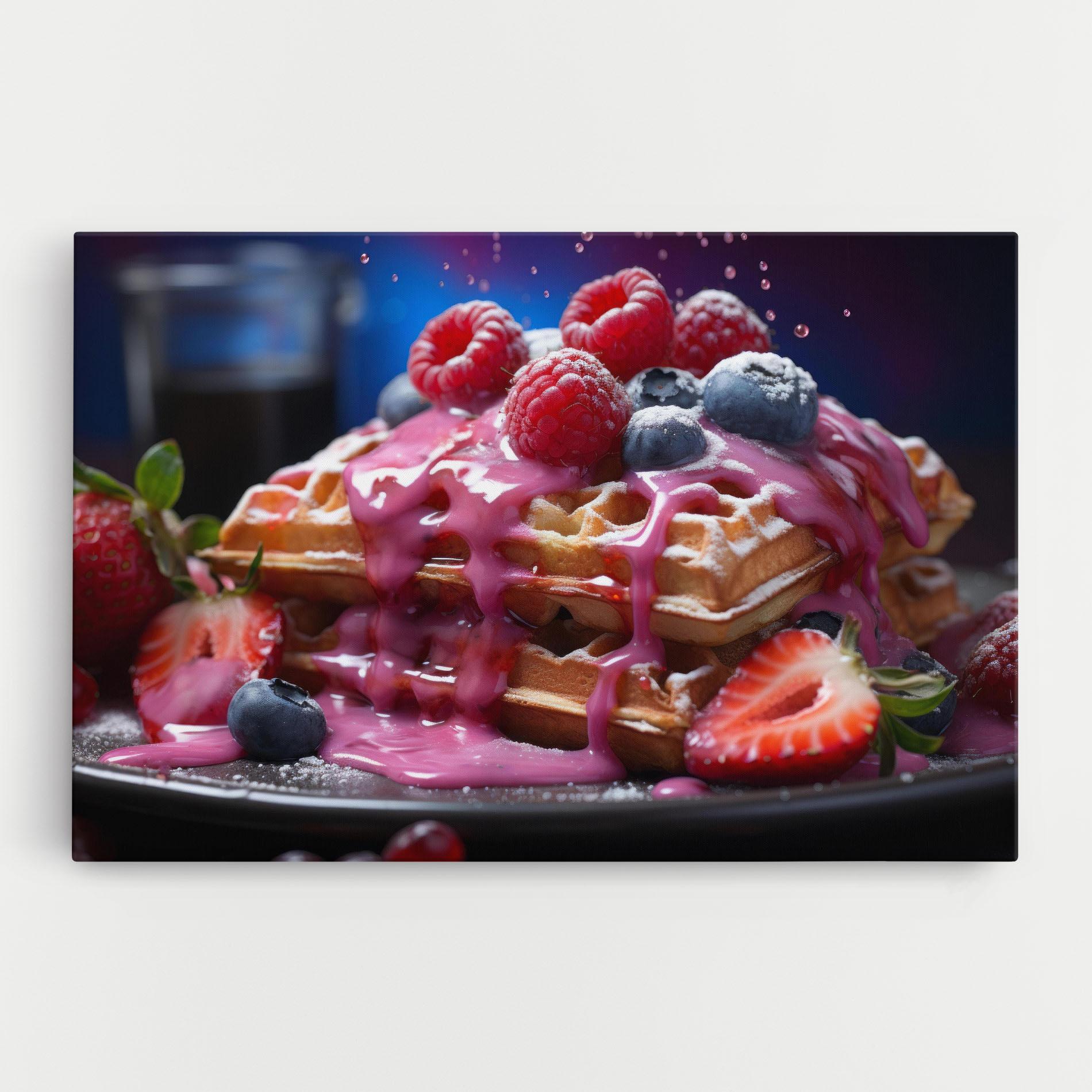 Leinwandbild Berries Waffles mockup 0