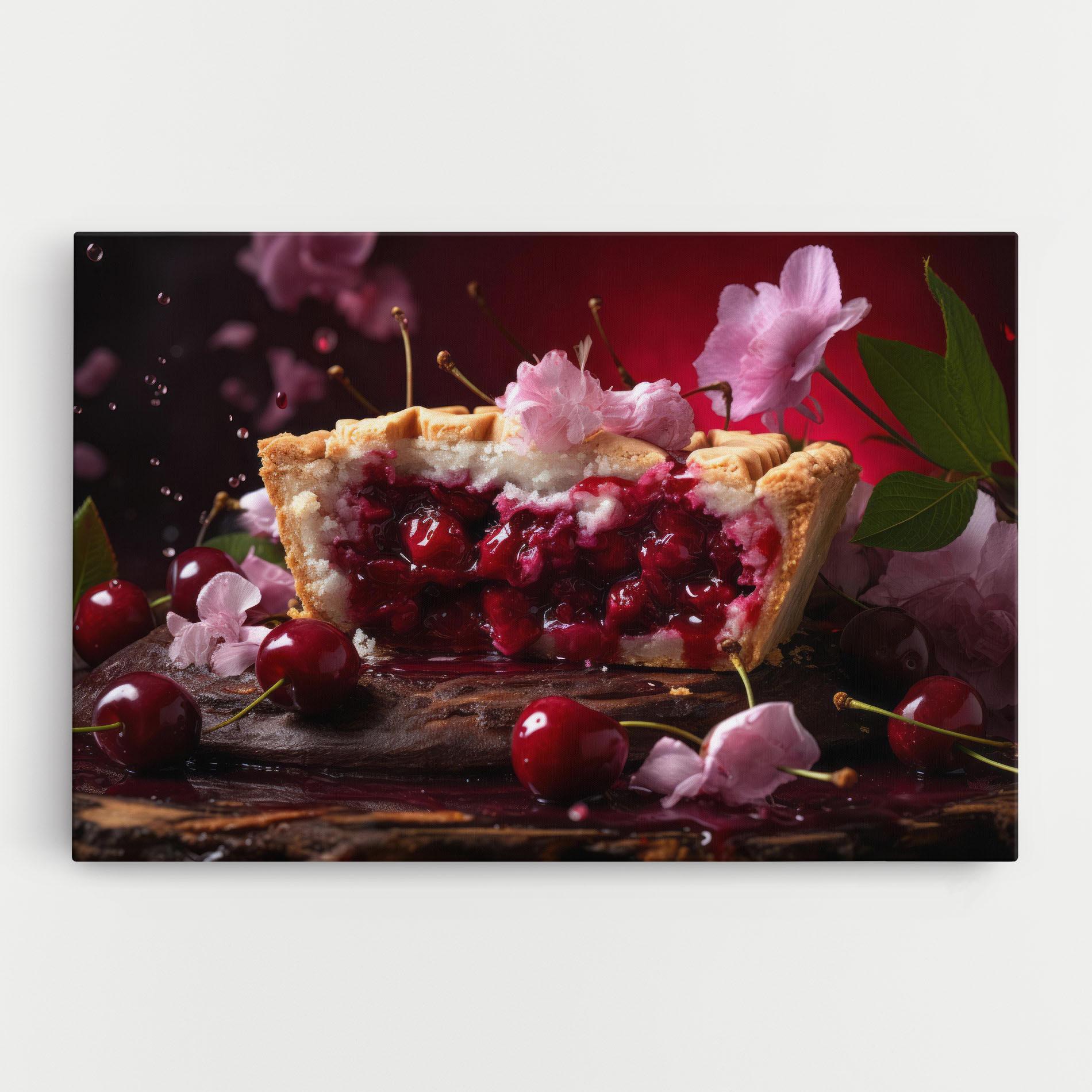 Leinwandbild Wooden Table Cherries mockup 0
