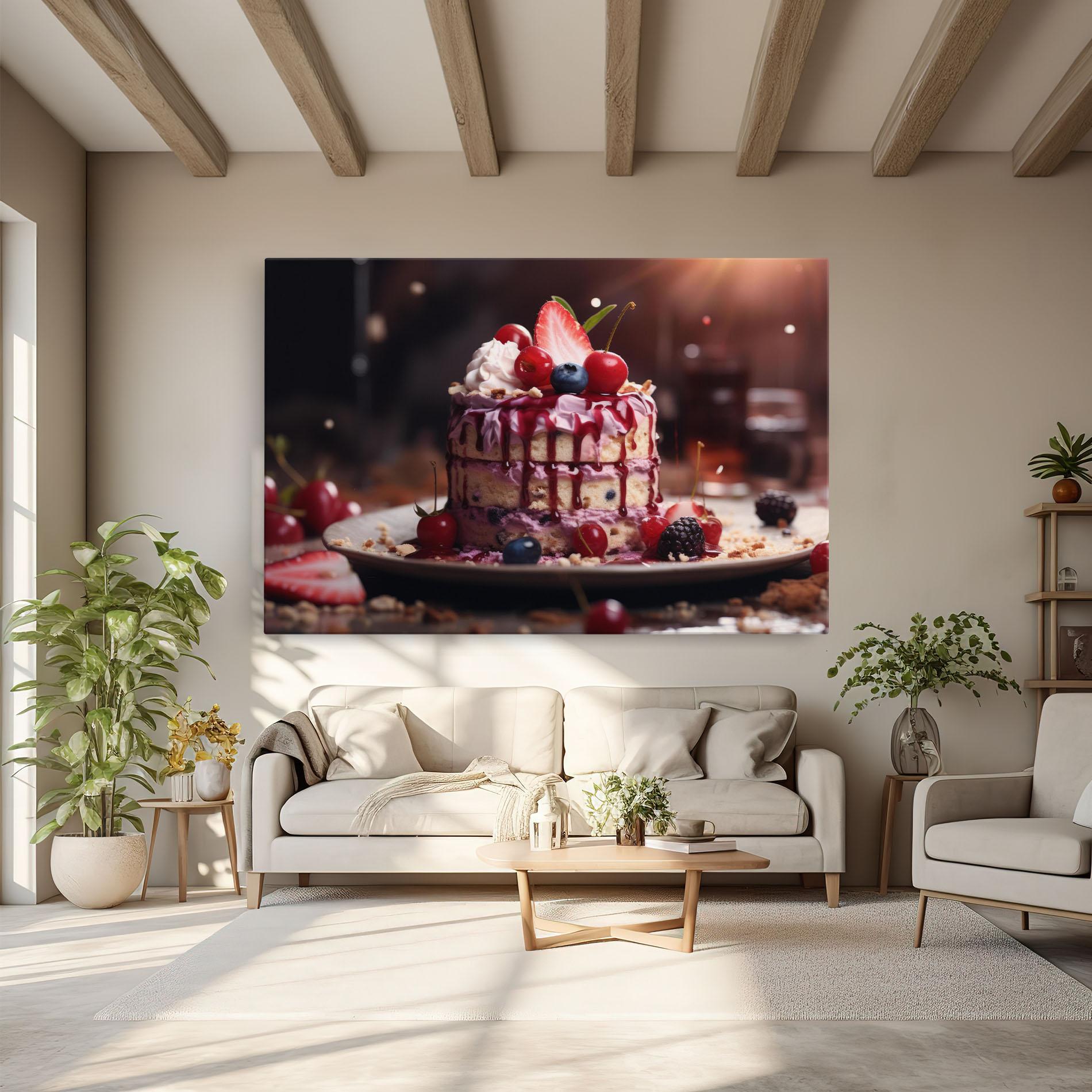 Leinwandbild Berries Dessert mockup 6